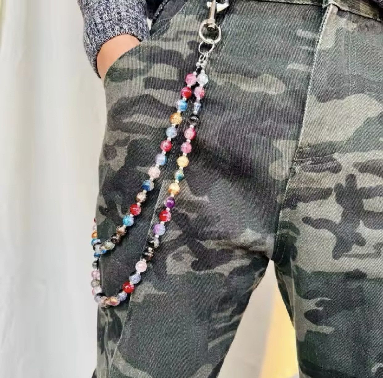 Other punk style pants chain, colorful beads, double-layer Size ONE SIZE - 1 Thumbnail