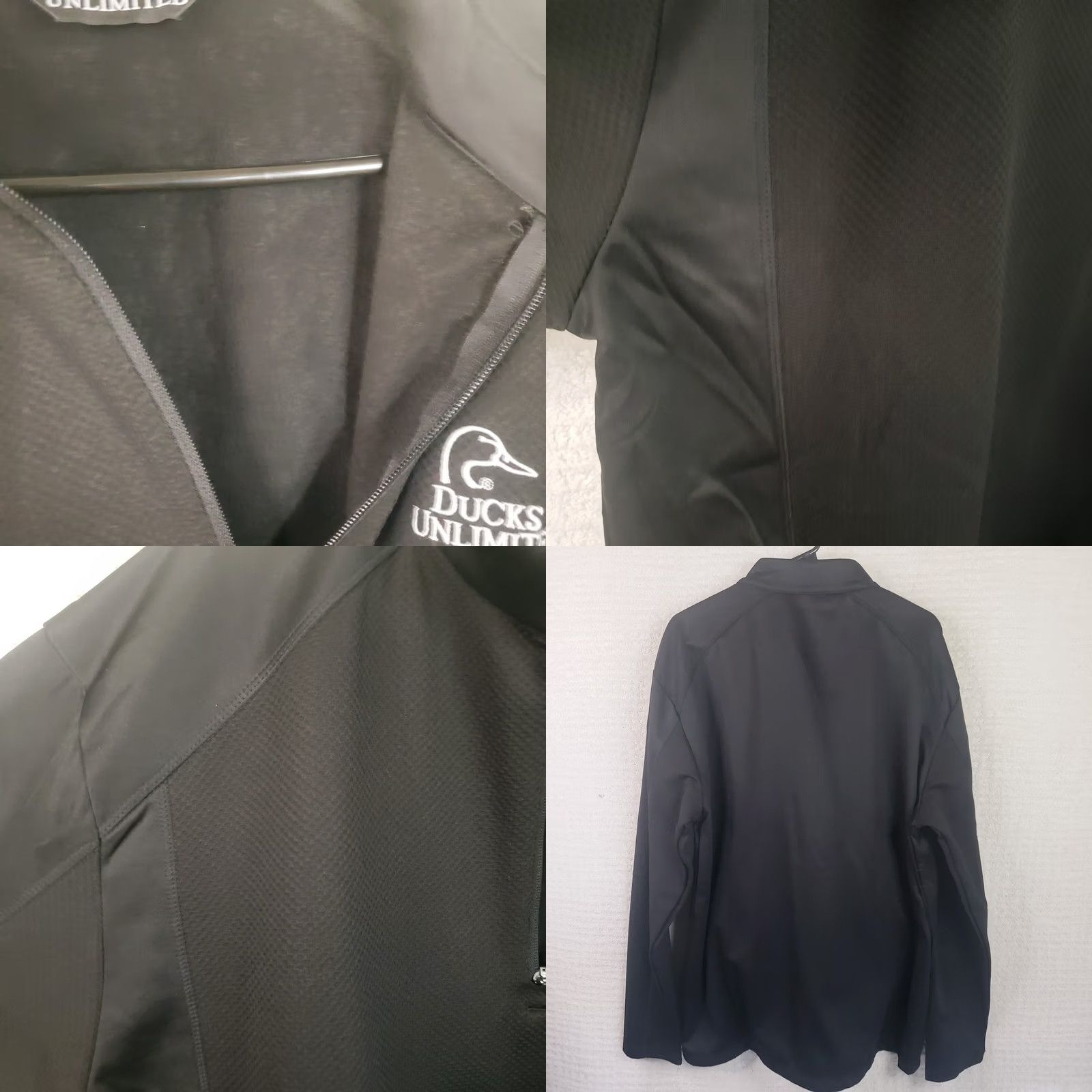 B Sides Ducks Unlimited Men's XL Full Zip Jacket Black Neoprene Like Sides Pockets Size US XL / EU 56 / 4 - 8 Thumbnail