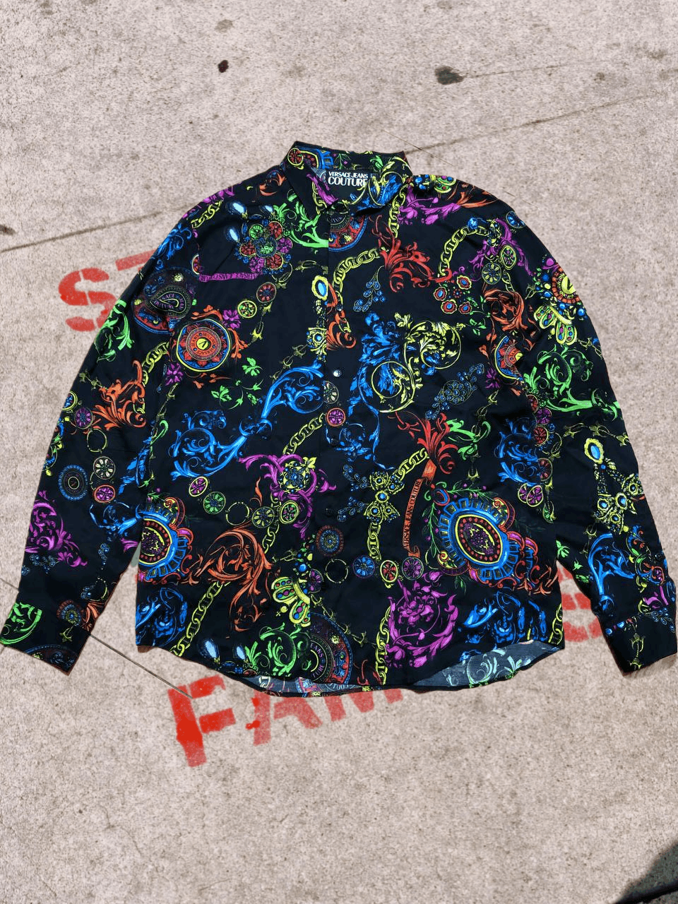 Versace Jeans Couture VERSACE Jeans Men's Baroque Leaf Print Shirt Size US L / EU 52-54 / 3 - 1 Thumbnail