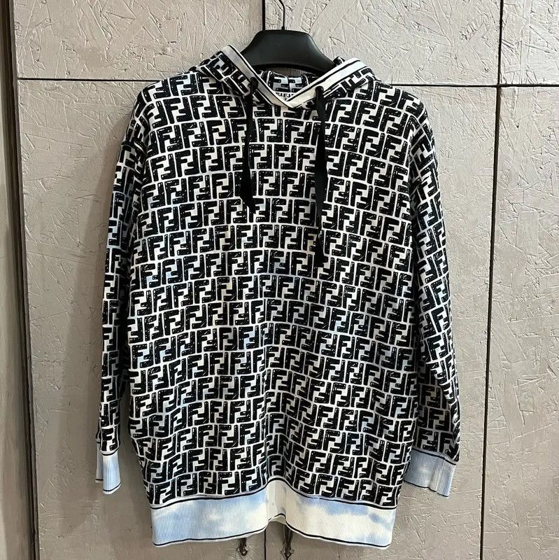 Fendi Fendi Blue Cotton Women's Hoodie 0089 Size XS / US 0-2 / IT 36-38 - 1 Thumbnail