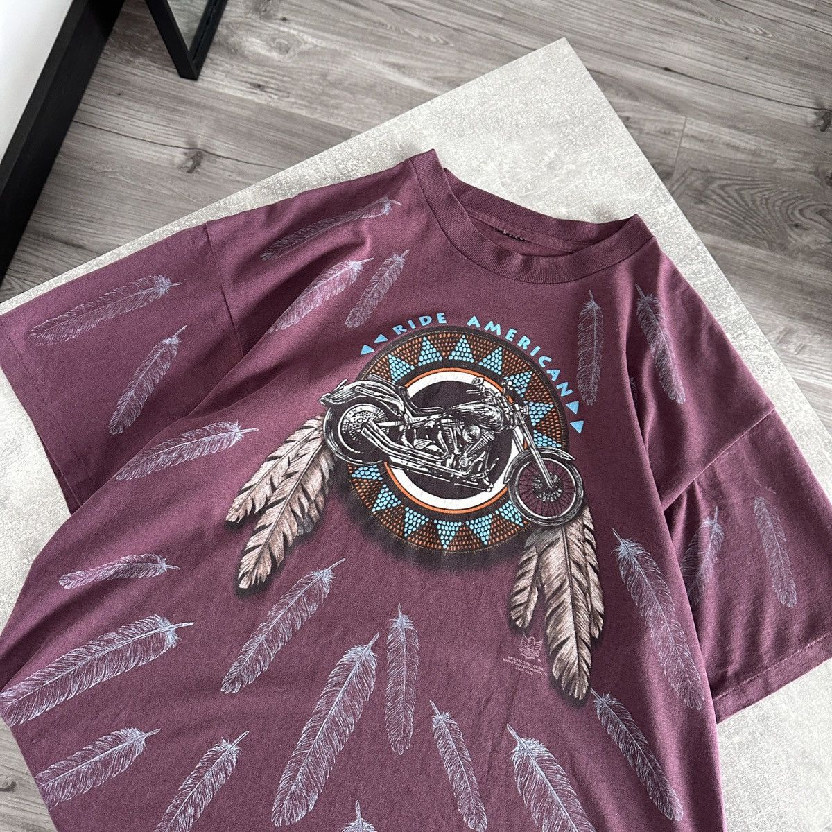 American Eagle Outfitters Vintage 90s Ride American Biker Eagle tee aop pitt bike y2k Size US XL / EU 56 / 4 - 3 Thumbnail