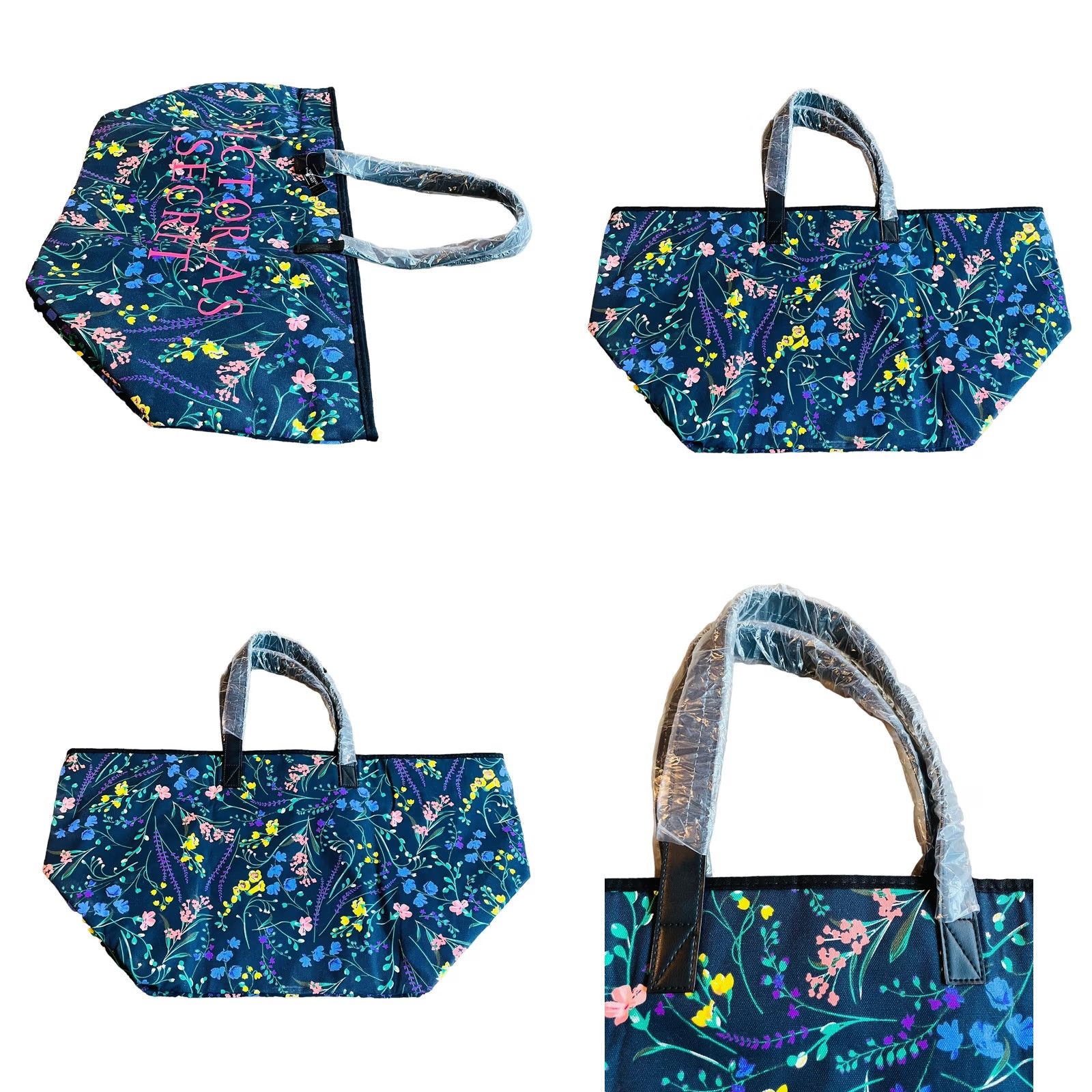 Victoria's Secret Victoria's Secret Weekender Tote Women's Floral NWT Blue Flowers Travel Bag, LG, Multicolor Linen/Cotton Canvas, Zip Closure, 25x13x7 in Size ONE SIZE - 9 Thumbnail