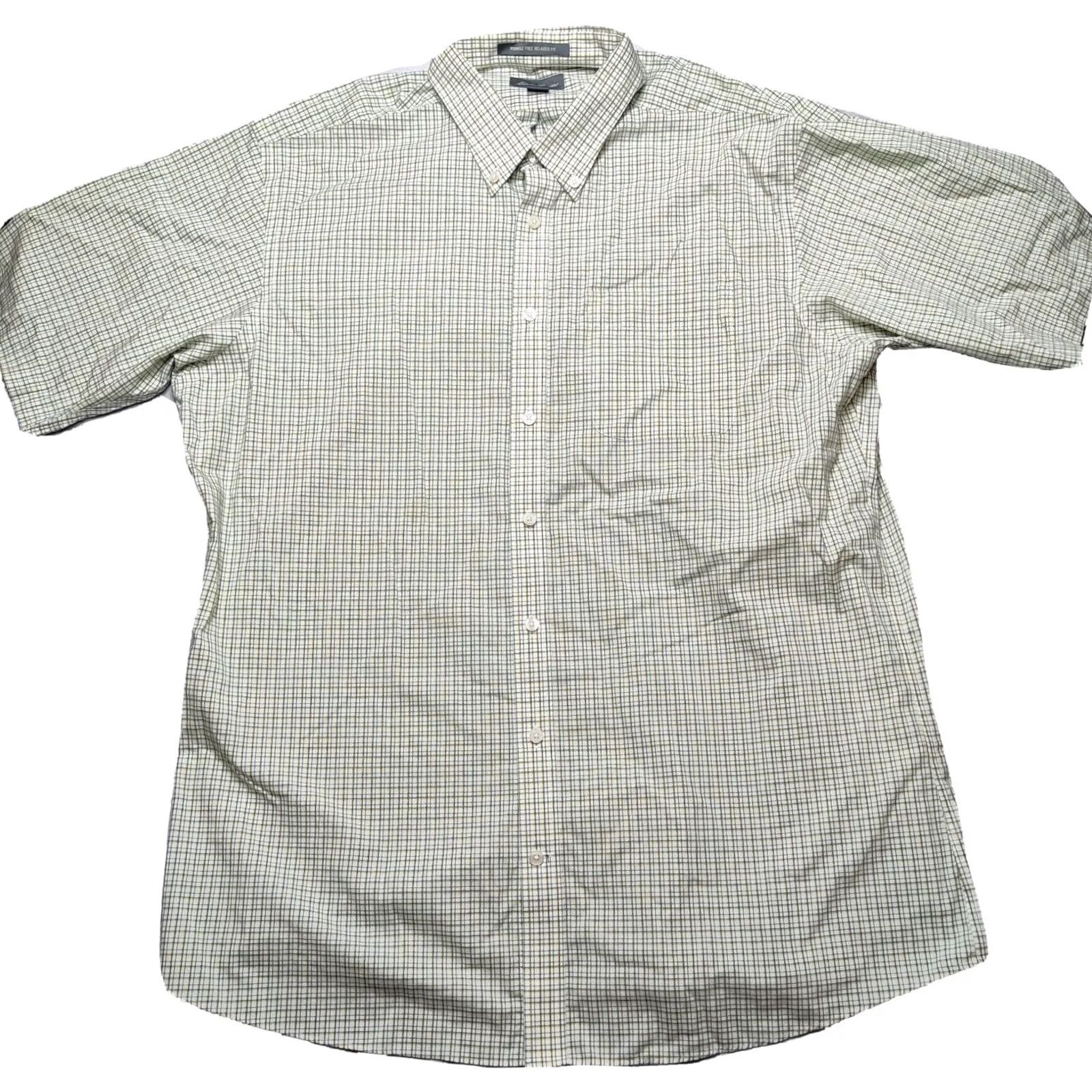 Eddie Bauer VINTAGE Eddie Bauer Shirt Men Big & Tall XLT Wrinkled Free Relaxed Fit Green Check Short Sleeve Button-Up Shirt Size US XL / EU 56 / 4 - 2 Thumbnail