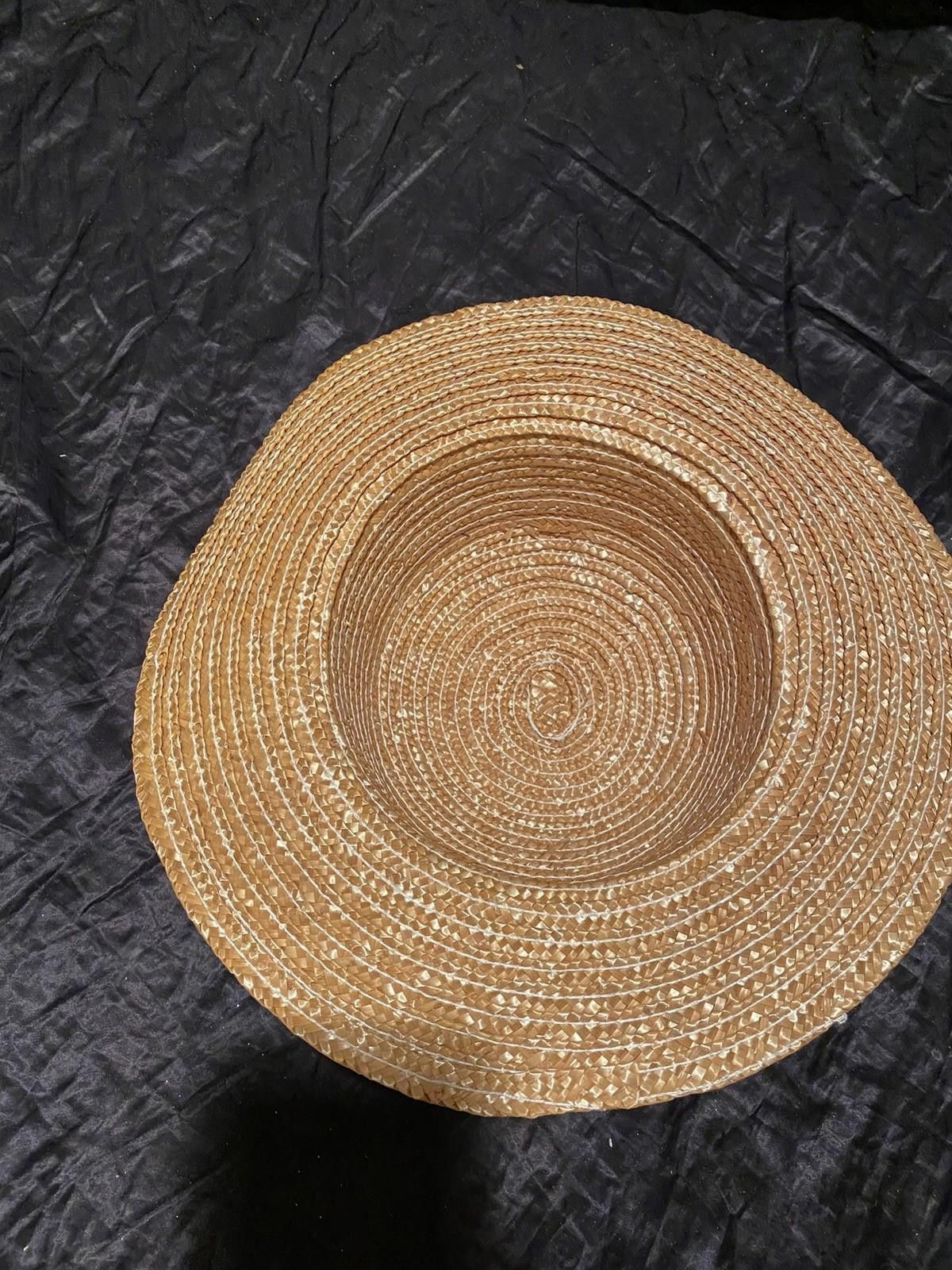 The Unbranded Brand Women’s Woven Hat W/ Black Raised Flower- One Size Fits Most Size ONE SIZE - 2 Thumbnail