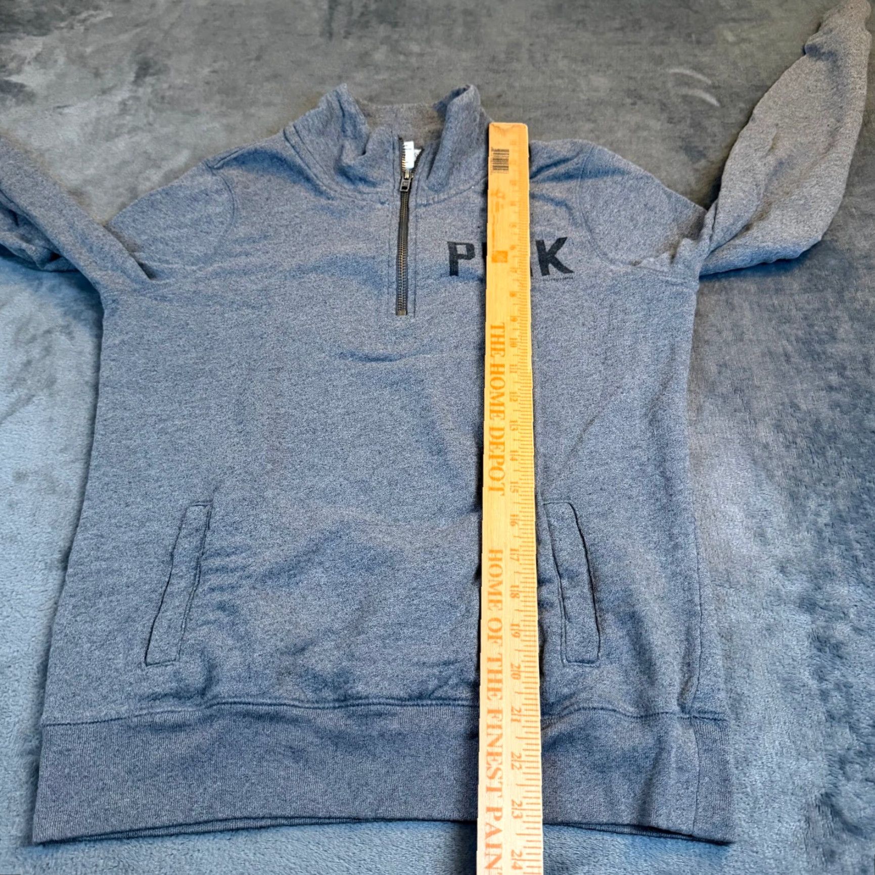 Vintage PINK Victoria's Secret Gray Quarter Zip Sweatshirt Logo 86 Graphic Womens XS Size XS / US 0-2 / IT 36-38 - 7 Thumbnail