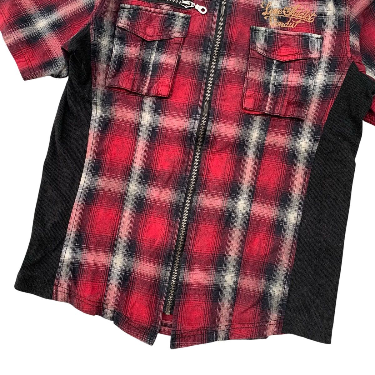 Japanese Brand × Von Dutch Von Dutch Embroidered Ziper Flanel Shirt🏁 Size US M / EU 48-50 / 2 - 2 Thumbnail