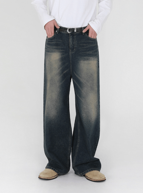 Japanese Brand × Jean Japanese style retro washed loose cleanfit straight jeans Size US 34 / EU 50 - 1 Thumbnail
