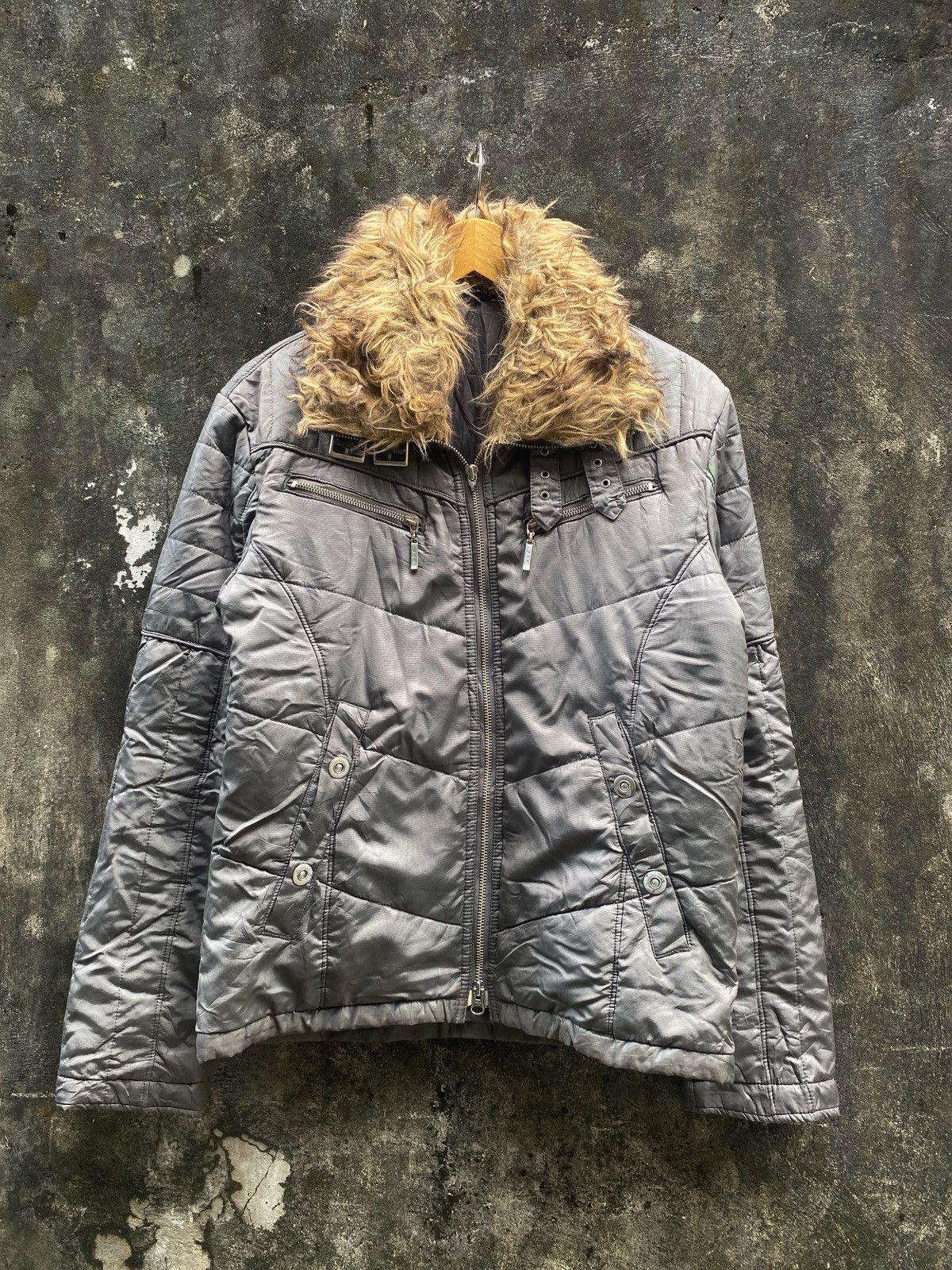 JAPANESE ASM FUR JACKET BONDAGE GOTHIC PUNK