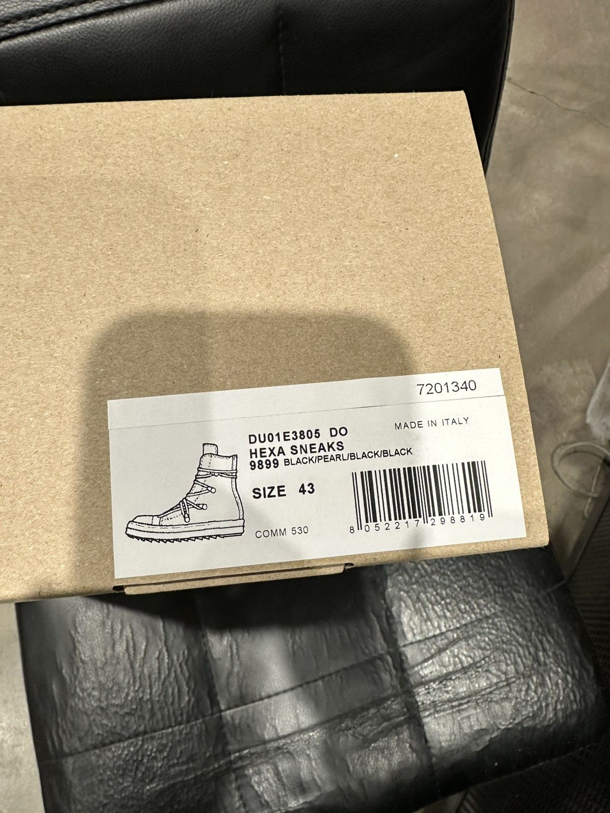 Rick Owens Drkshdw RICK OWENS DRKSHDW Lido Hexa Sneaker Black Pearl Size US 10 / EU 43 - 8 Thumbnail