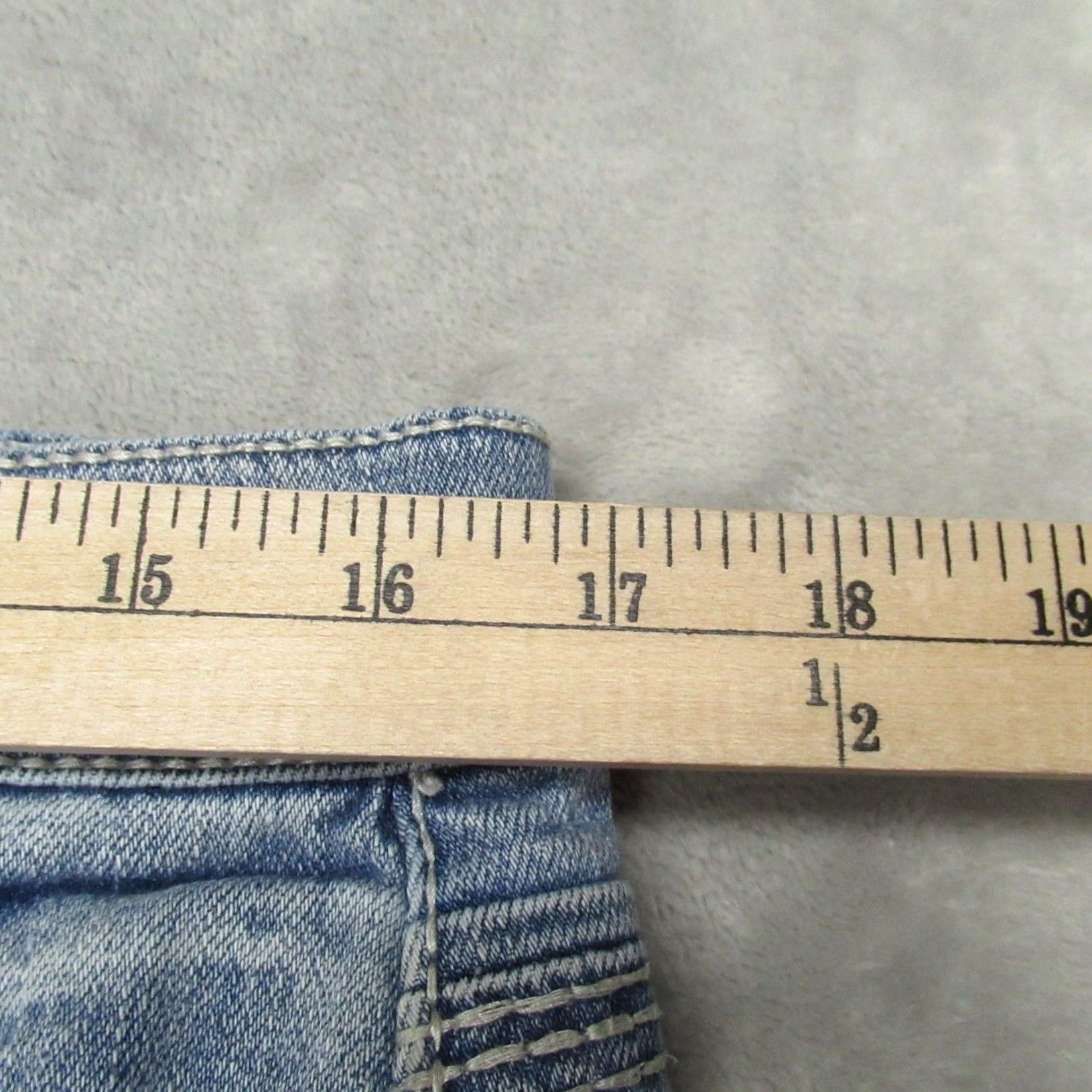 BKE BKE Jake Jeans Men 34 Light Wash Denim Bootcut 33x29 Whisker Distressed Pockets Stretch Cotton Blend Blue Denim Jeans Mens Size US 34 / EU 50 - 6 Thumbnail