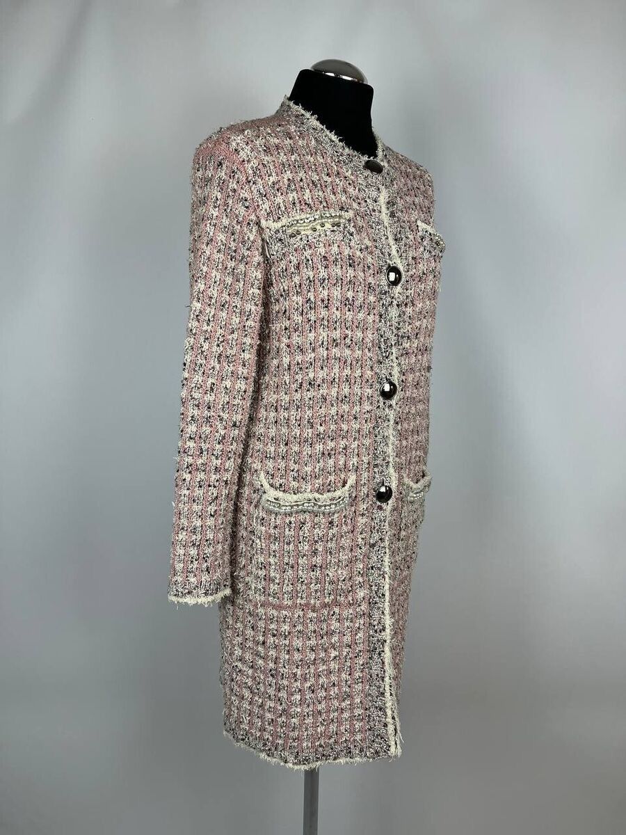 Designer × TWINSET TWINSET Jacquard Multicolor Coat Size S Made In Italy Size S / US 4 / IT 40 - 3 Thumbnail