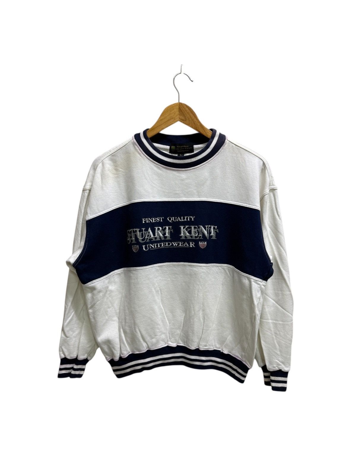 Vintage Vintage 90s Stuart Kent Embroidery Logo Cropped Sweatshirt Size US M / EU 48-50 / 2 - 1 Thumbnail