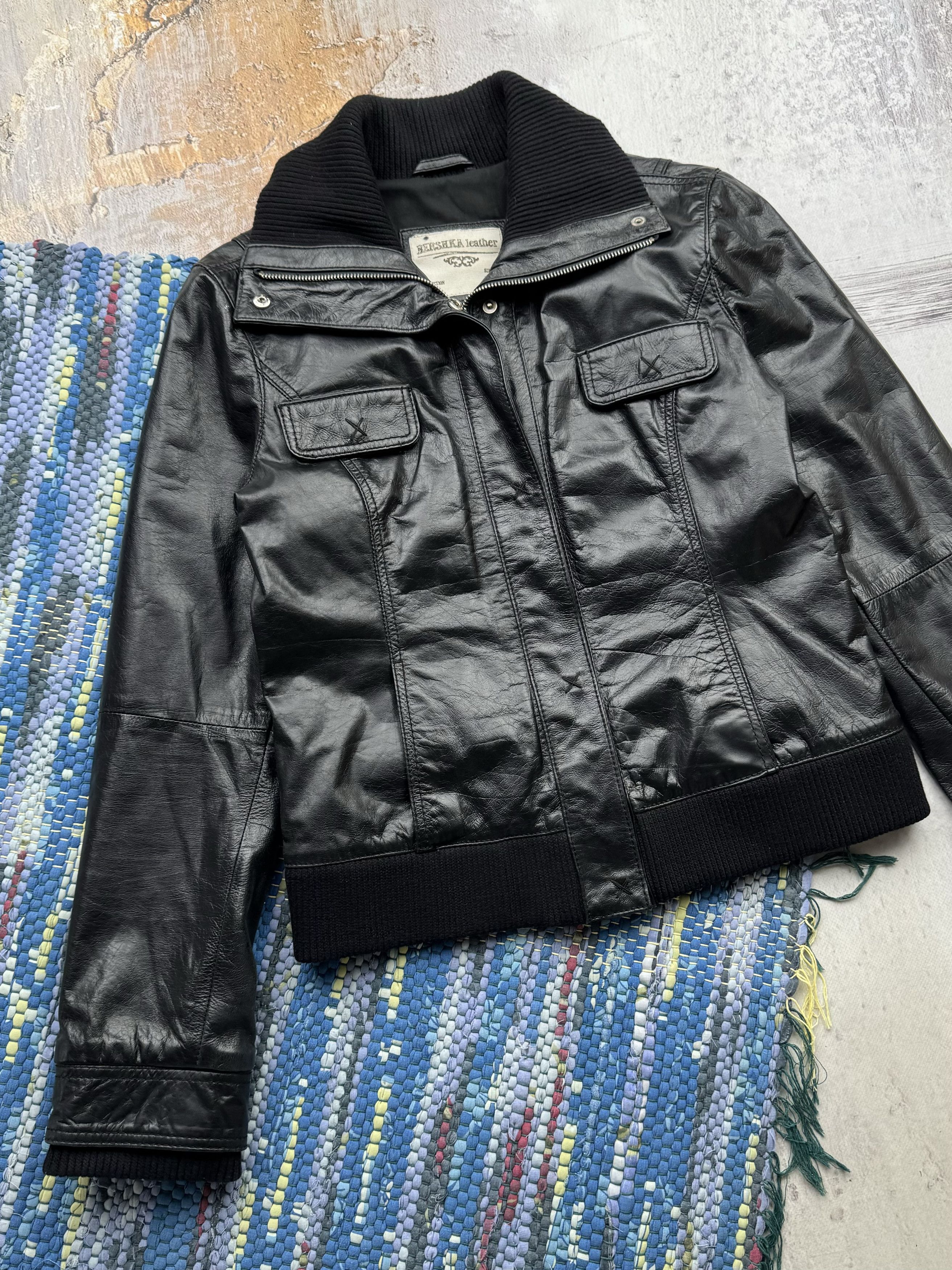 Vintage Vintage Cropped Leather Jacket A357D15(395) Size S / US 4 / IT 40 - 2 Thumbnail