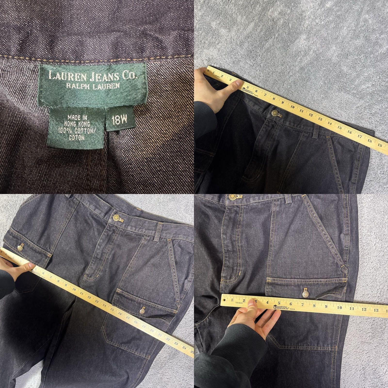 Ralph Lauren VINTAGE Ralph Lauren Jeans Co. Cargo Wide Leg Baggy 90s Womens 18W Size 40" / US 18 - 8 Thumbnail