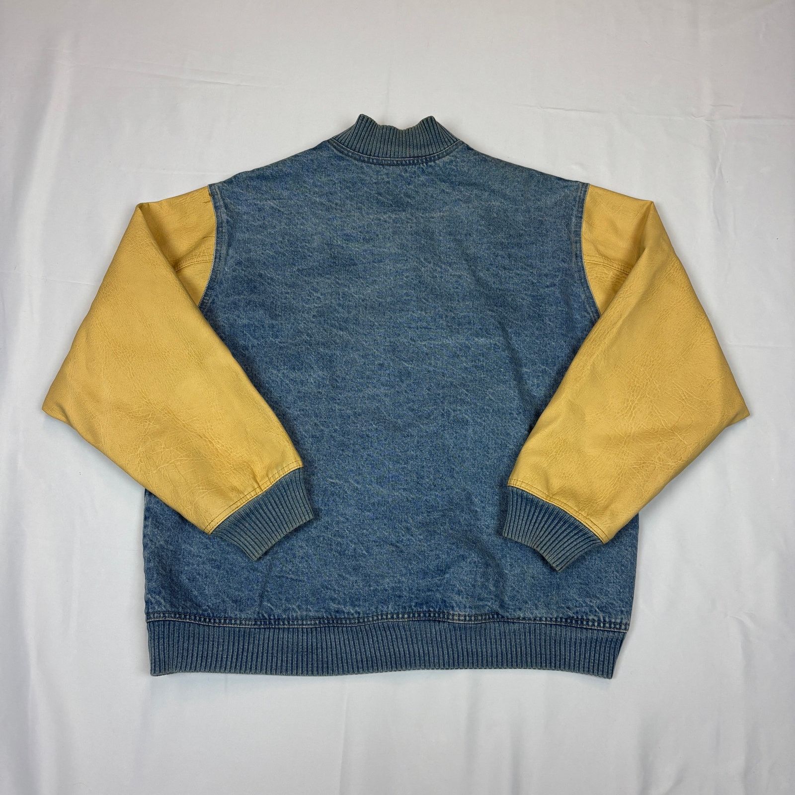 Vintage Vintage 90s Panavision Denim Leather Varsity Jacket XL Size US XL / EU 56 / 4 - 4 Thumbnail