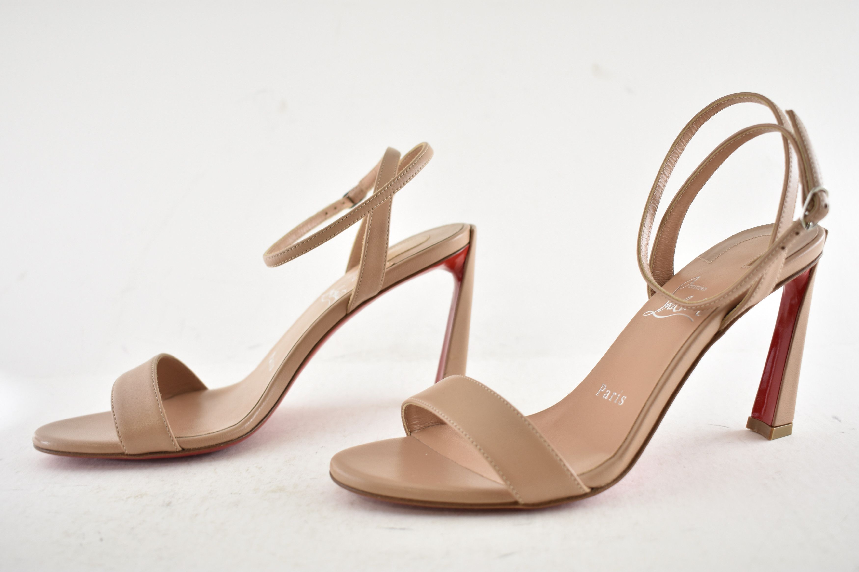 Christian Louboutin Condora Queen 85 Blush Nude Ankle Strap Sandal Heel 40.5 Size US 10.5 / IT 40.5 - 11 Thumbnail