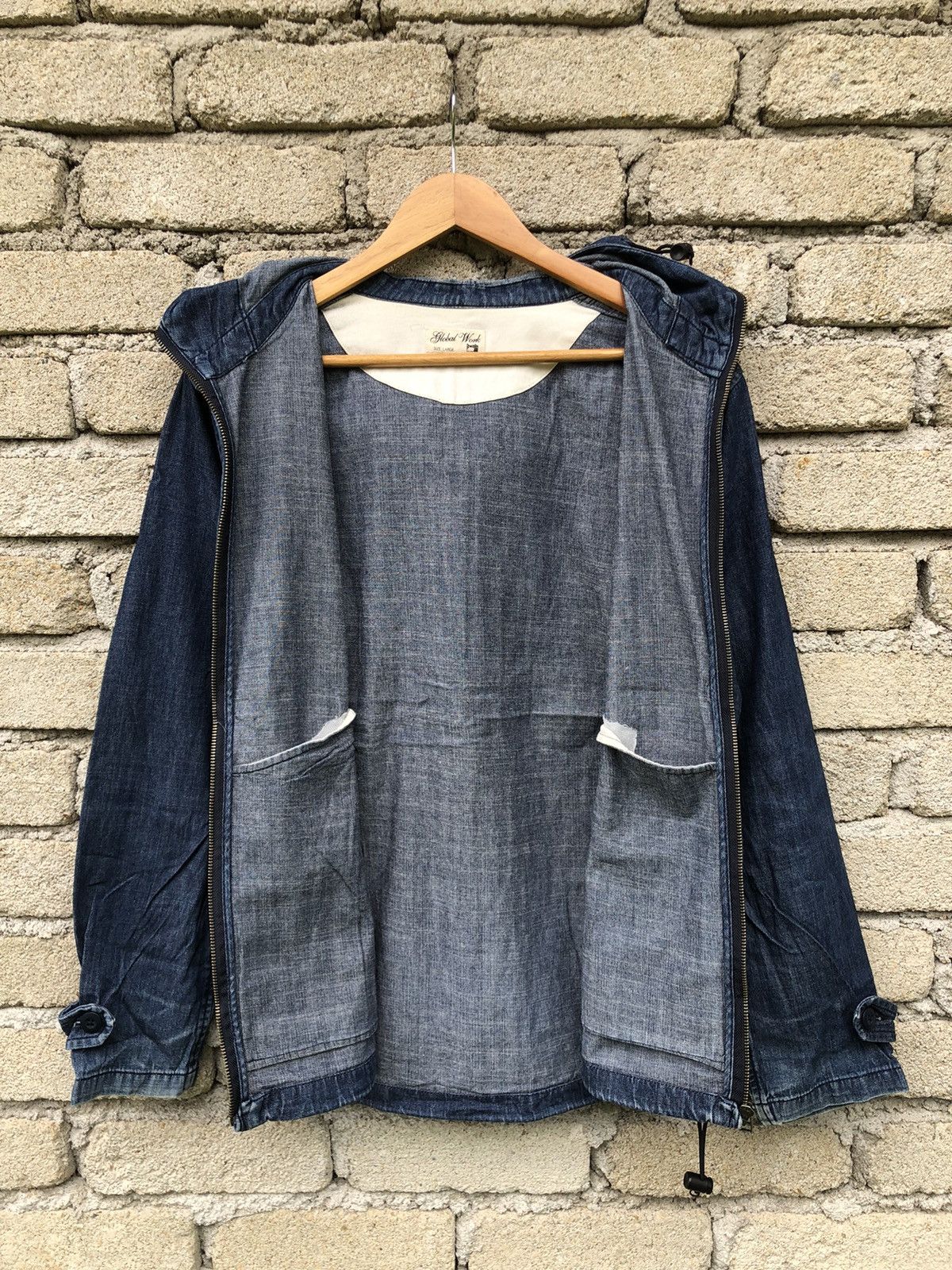Vintage Vintage Japanese Brands Global Work Fullzipper Denim Jacket Size US L / EU 52-54 / 3 - 13 Thumbnail