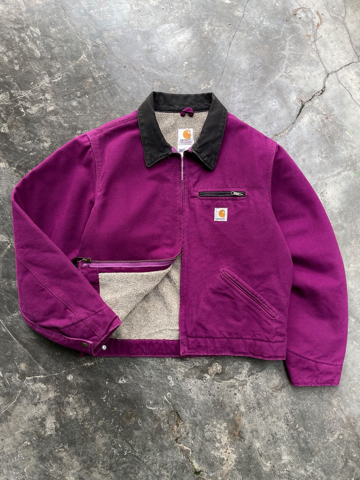 Carhartt BRIGHT PURPLE🍇 VINTAGE CARHARTT DETROIT JACKET WJ097 BGP ERD Size US M / EU 48-50 / 2 - 1 Thumbnail