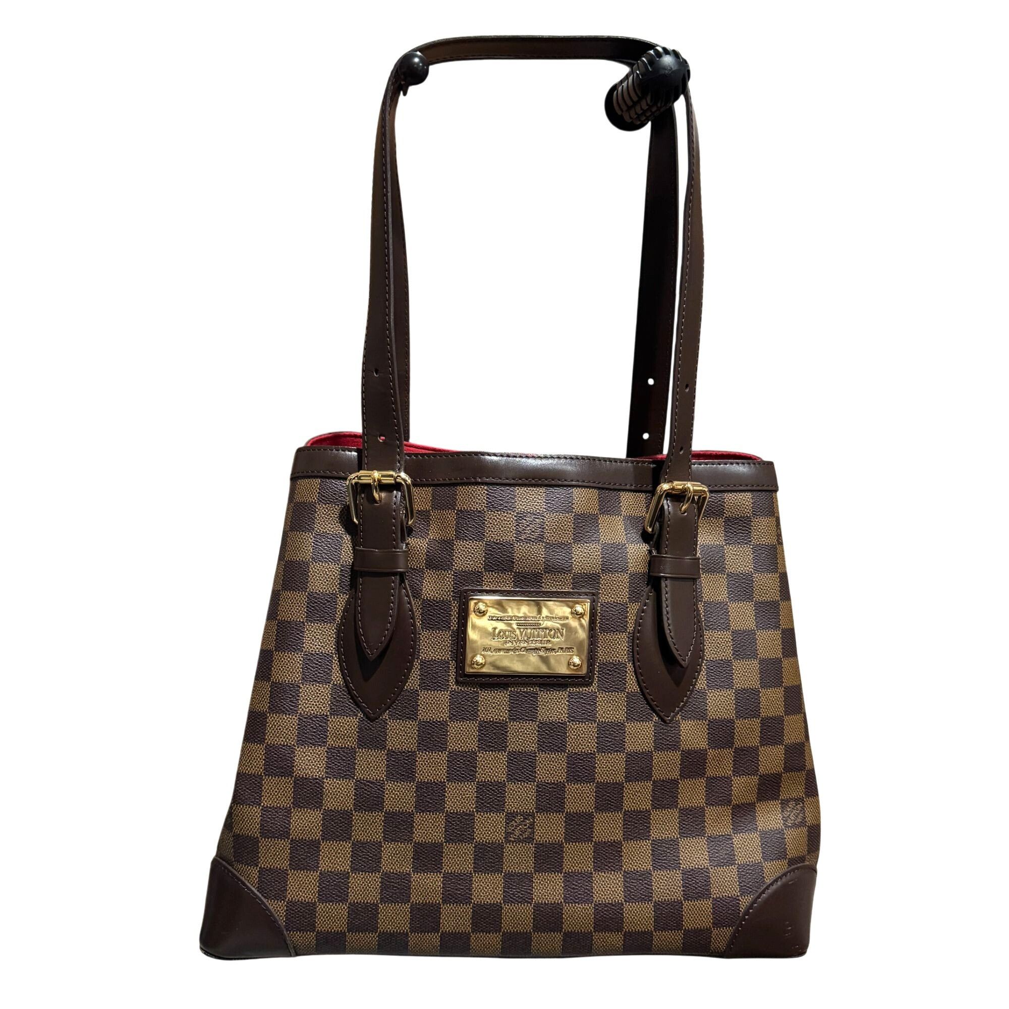 Louis Vuitton Louis Vuitton Damier Ebene Hampstead MM Medium Size Tote Vin Size ONE SIZE - 4 Thumbnail