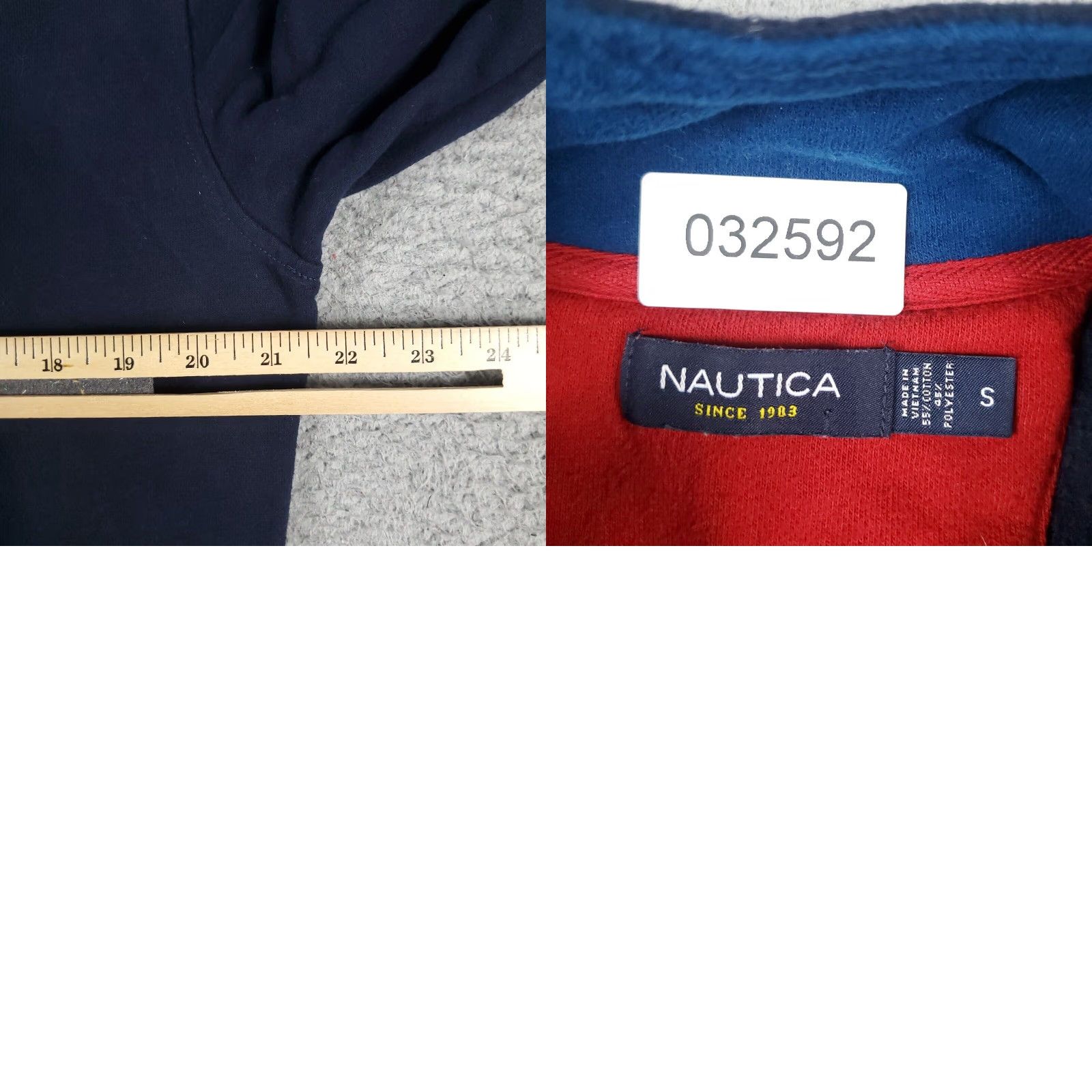 Nautica Nautica Mens Small Blue 1/4 Zip Pullover Fleece Sweater Casual Long Sleeve Cotton Size US S / EU 44-46 / 1 - 8 Thumbnail