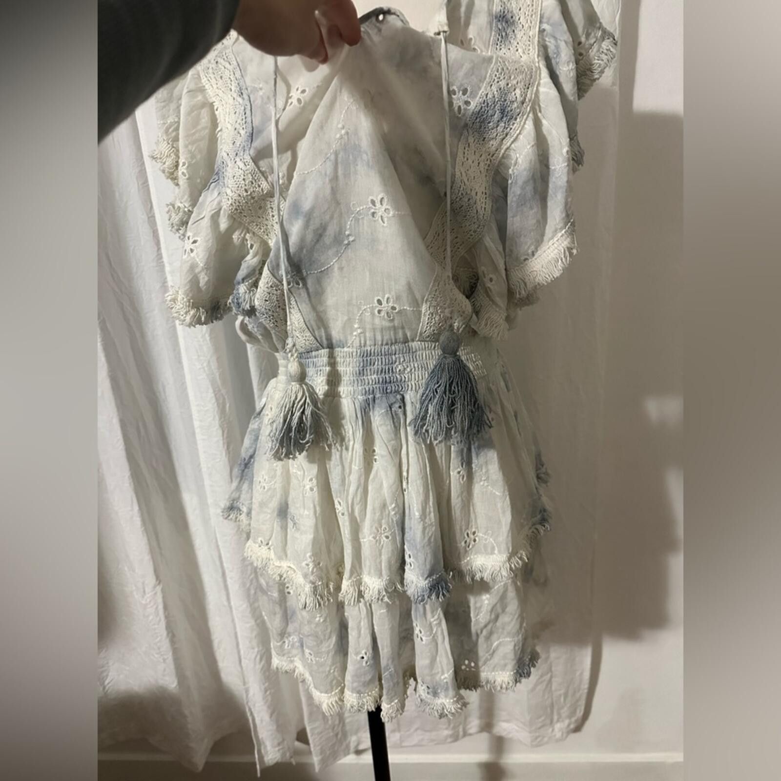Other SURF GYPSY Ruffle Mini Eyelet Tie Dye Dress Size L / US 10 / IT 46 - 5 Thumbnail