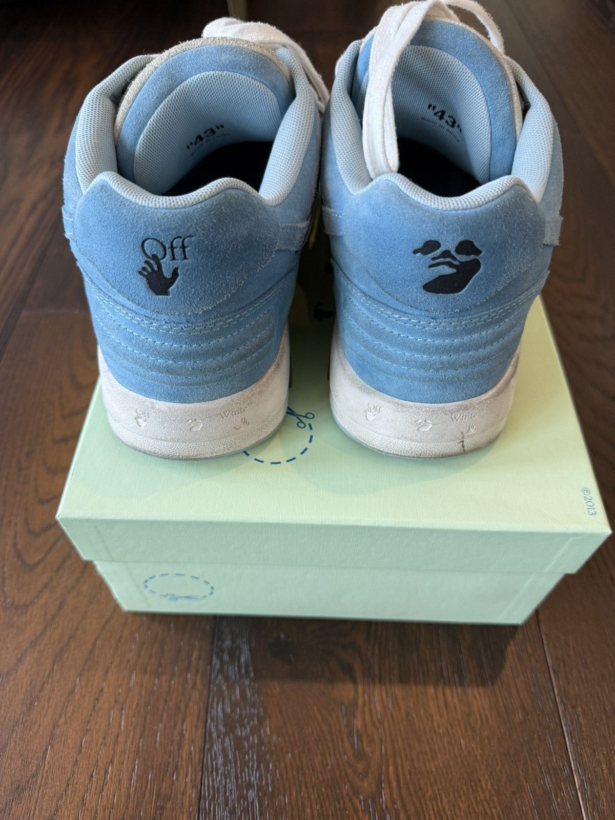 Off-White Off-White Out Of Office Suede Blue Sneakers Size US 10 / EU 43 - 3 Thumbnail