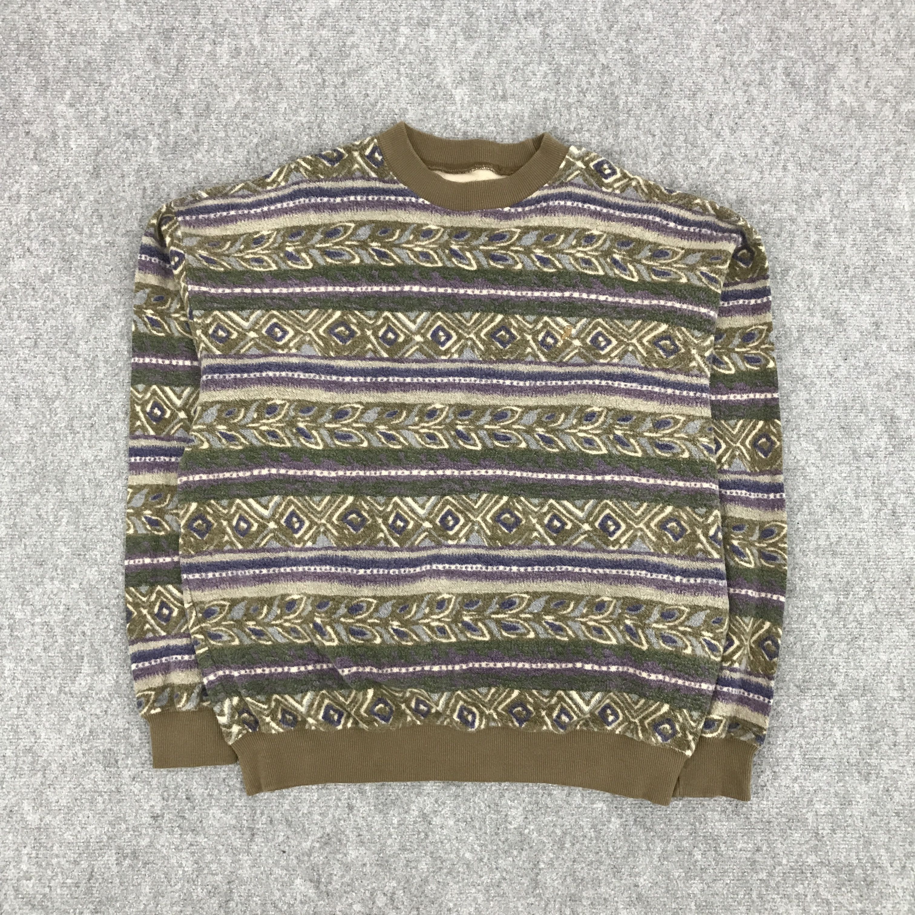 Japanese Brand × Vintage POLO COUNTRY STRIPED NAVAJO DESIGN SWEATSHIRT Size US M / EU 48-50 / 2 - 1 Thumbnail