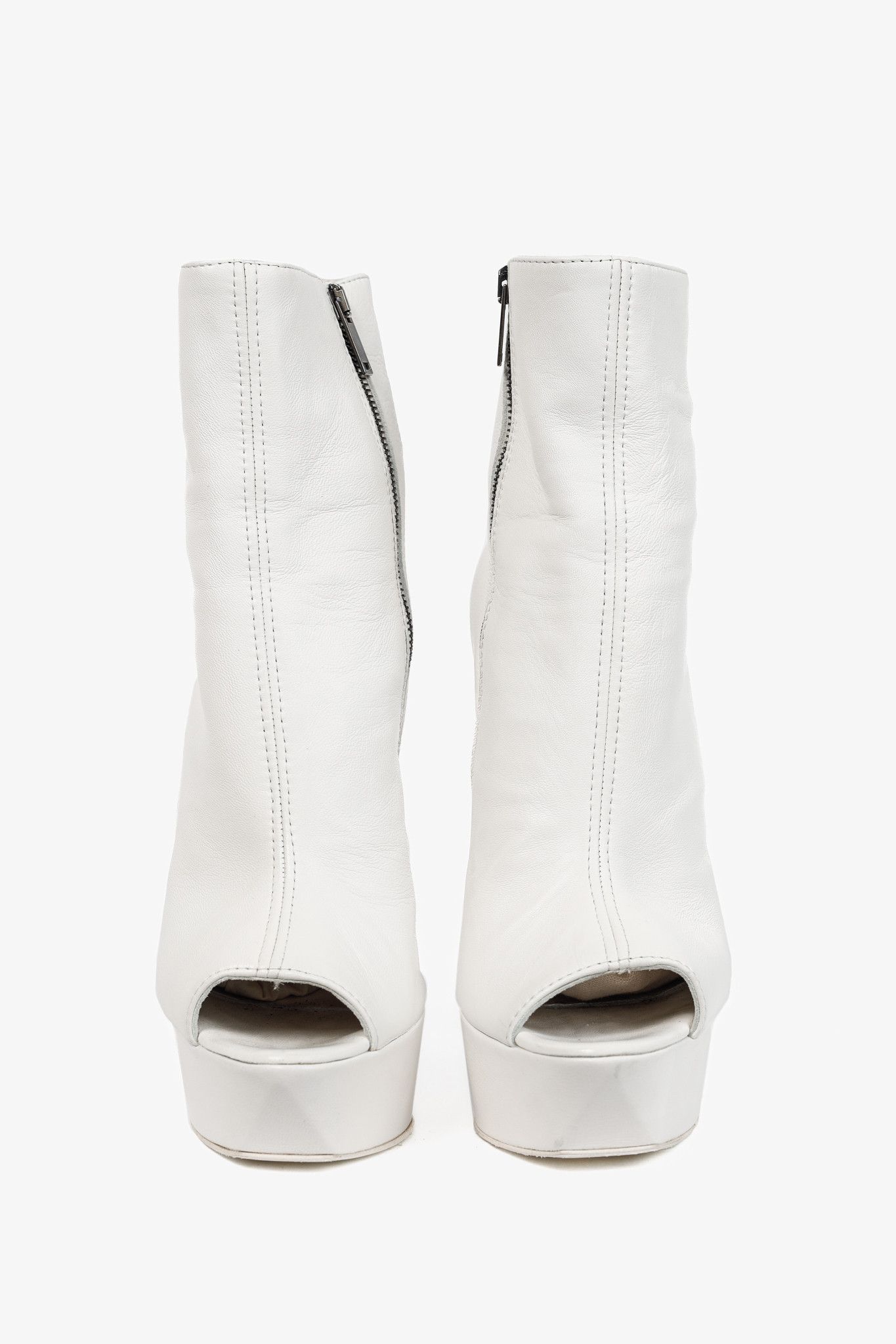 Gareth Pugh Gareth Pugh SS/14 Runway Leather Angular-Heel Ankle Boots Size US 9.5 / IT 39.5 - 2 Thumbnail