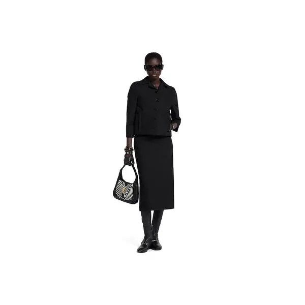 Gucci o1loc1c0226 823938 Cotton Gabardine 3/4 Sleeve Jacket Black Size XS / US 0-2 / IT 36-38 - 2 Thumbnail
