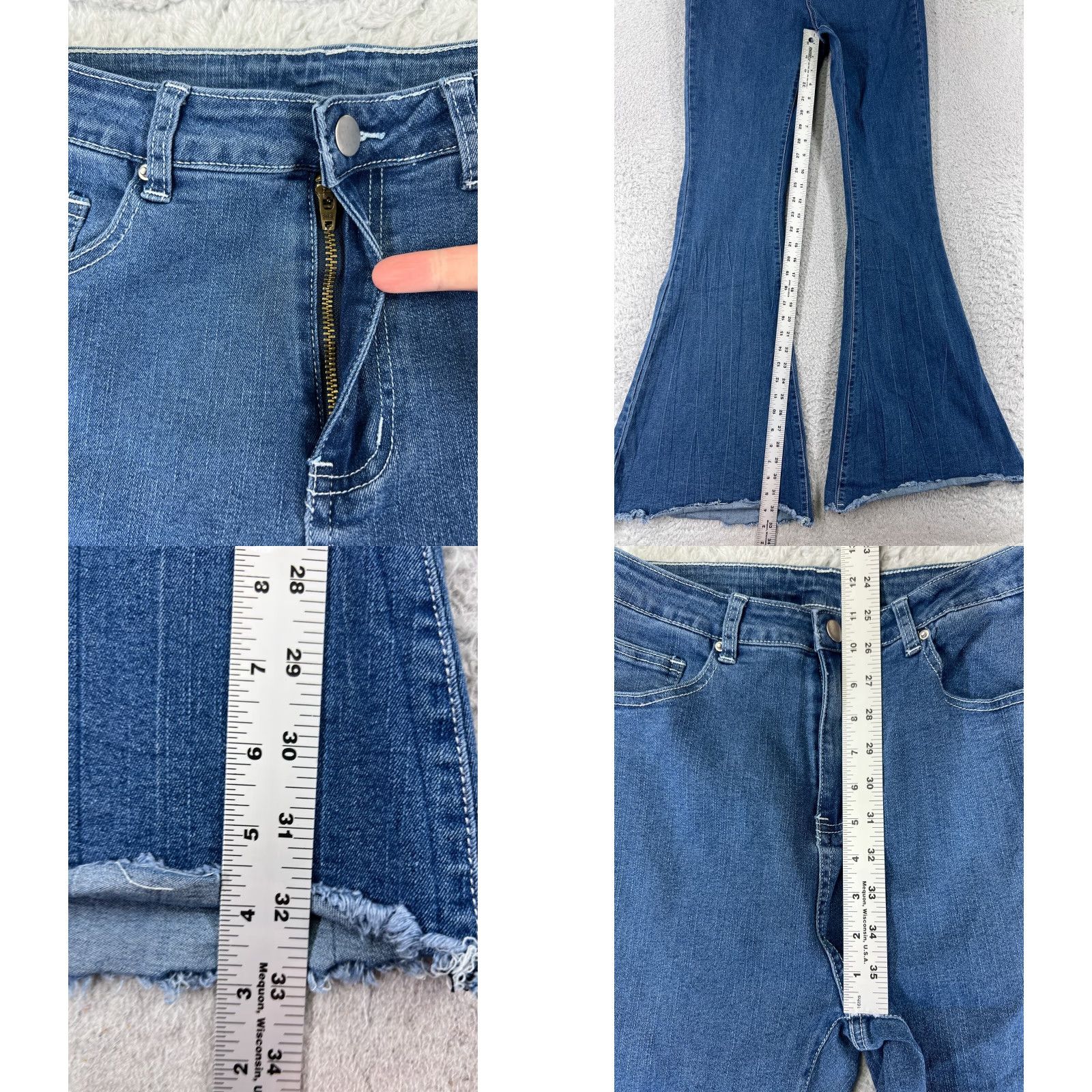 Shein VINTAGE SheIn Women's Jeans Flared High Waist Cotton Blend 24 Blue 90s Retro Womens Size 42" / US 20 - 8 Thumbnail