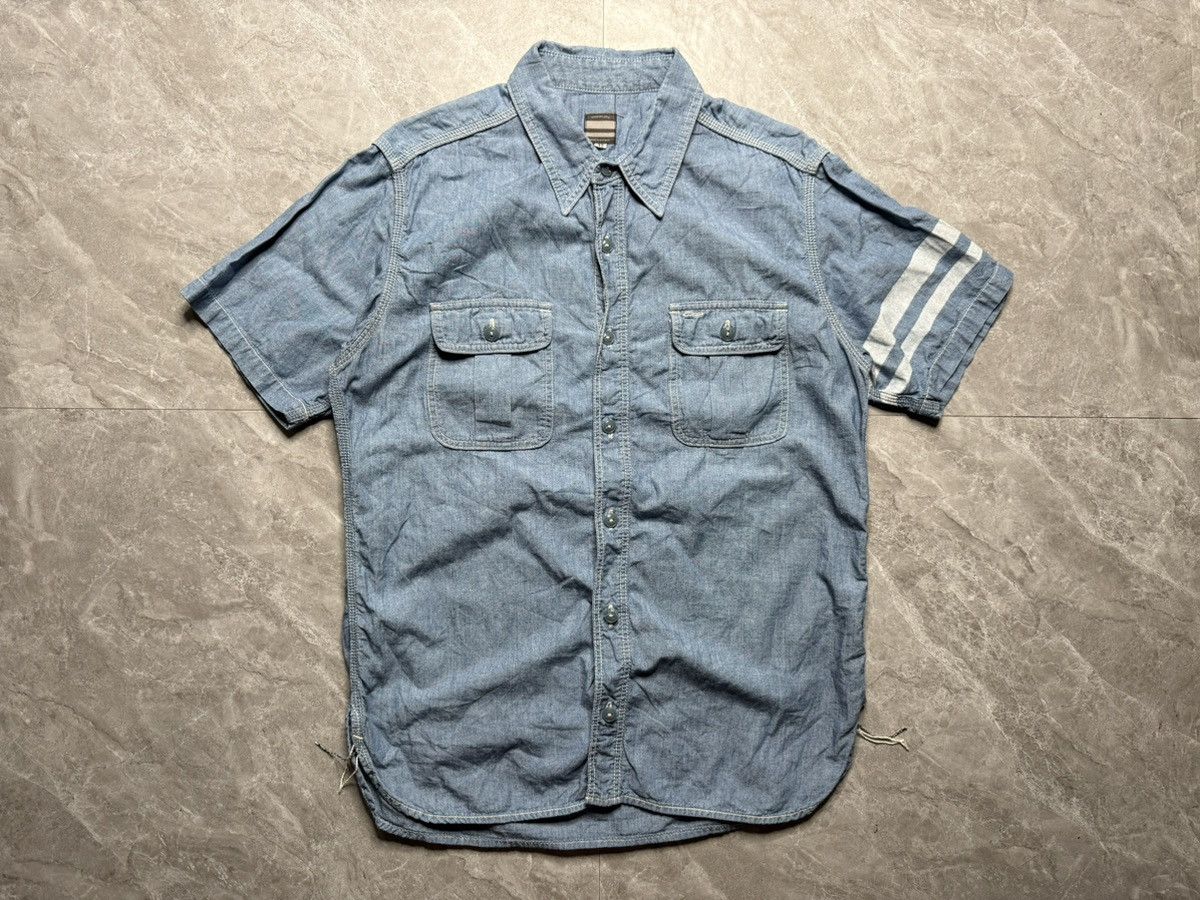 Momotaro Jeans Momotaro Pink Selvedge Lightweight Chambray Shirt Size US XL / EU 56 / 4 - 1 Thumbnail