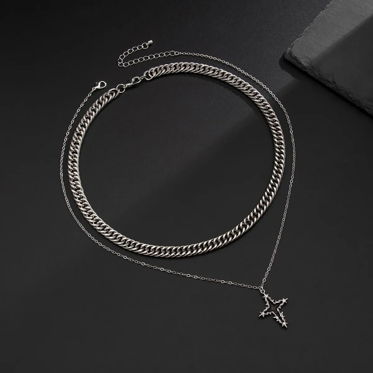 Vintage Minimalist Cross Alloy Pendant Necklace Size ONE SIZE - 4 Thumbnail