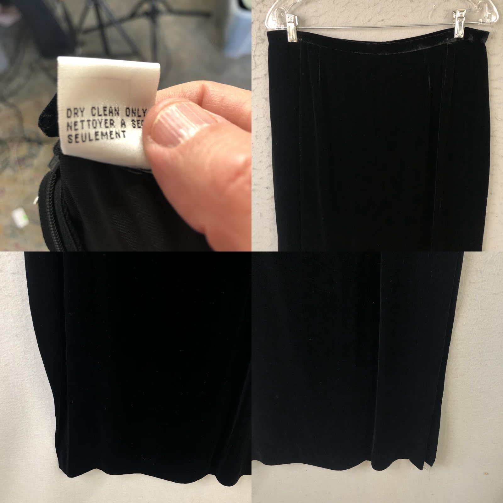 Talbots VINTAGE Talbots Skirt Womens 14 Black Velvet Maxi Formal Evening Rayon Silk Lined Dressy Size 36" / US 14 / IT 50 - 8 Thumbnail
