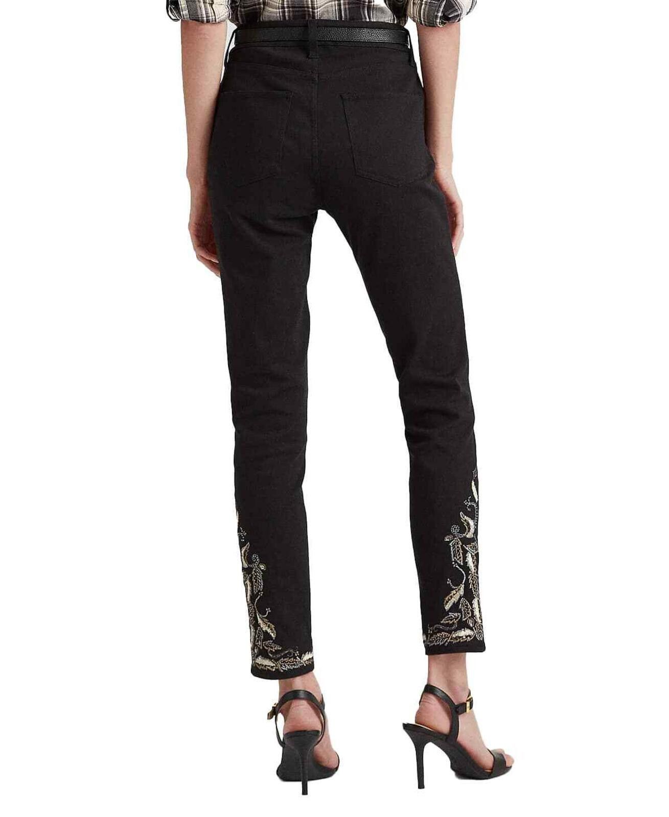 Lauren Ralph Lauren Lauren Ralph Lauren Embroidered High-Rise Skinny Ankle Jeans Size 38" / US 16 / IT 52 - 2 Thumbnail