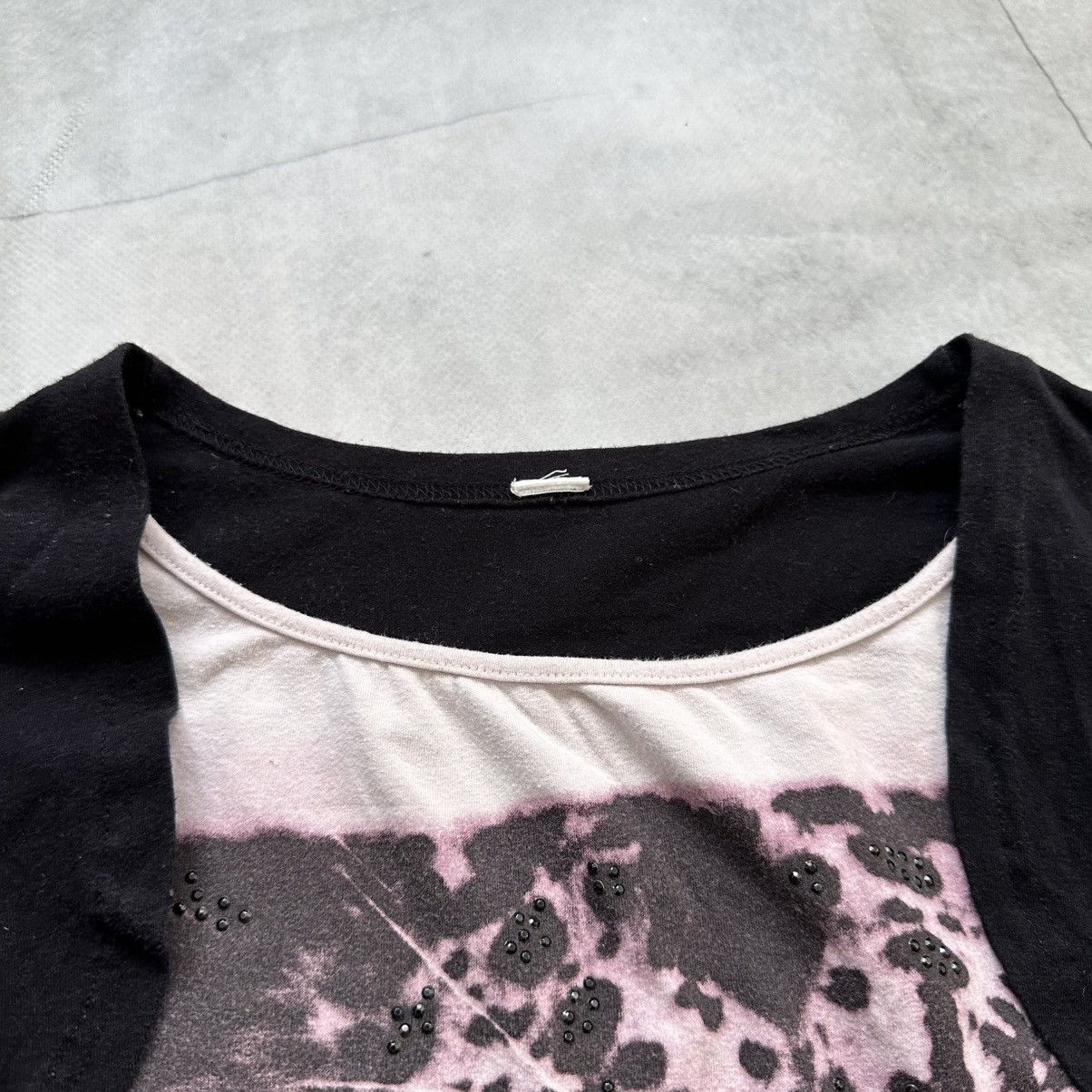 Hysteric Glamour Y2K Leopard Ed Hardy Vibe Rhinestones Long Sleeve T Shirt Size XS / US 0-2 / IT 36-38 - 4 Thumbnail