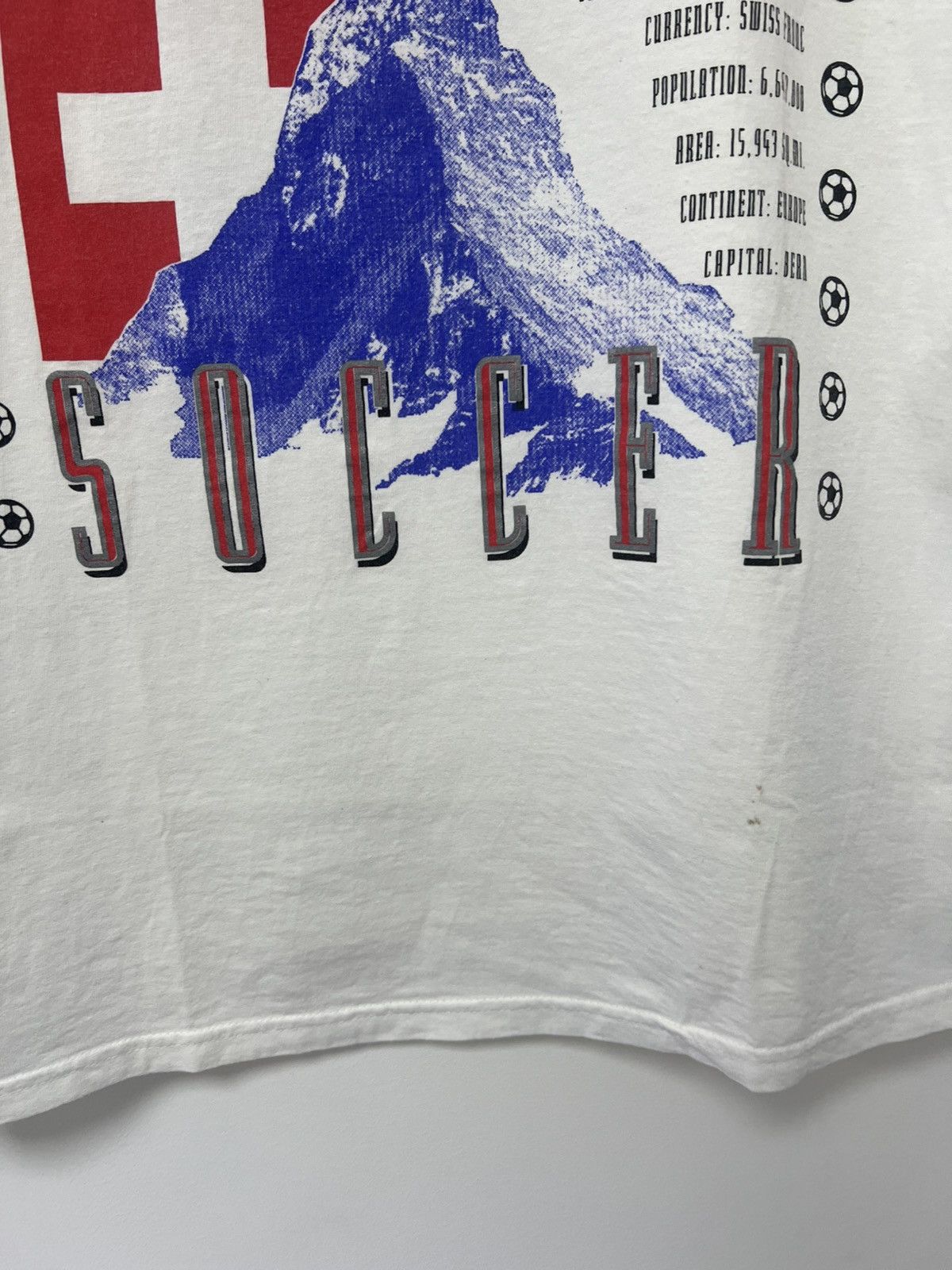 Vintage Switzerland 1991 World Cup USA 1994 T shirt Swiss Tee Sz L Size US L / EU 52-54 / 3 - 19 Thumbnail