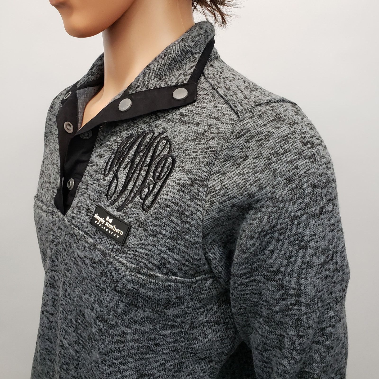Other Simply Southern Sweater 1/4 Quarter Snap Button Knit Unisex Size US M / EU 48-50 / 2 - 9 Thumbnail