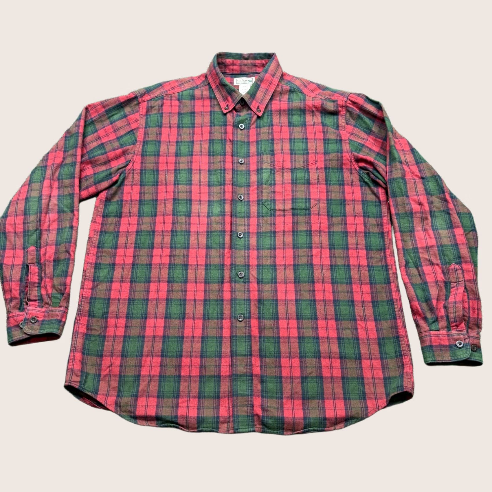 Vintage VINTAGE L.L. Bean Button-Up Shirt Mens Size L Red Green Plaid Long Sleeve Wool Cotton Y2K Lumberjack Outdoor USA Virginia Model Maine Guide Size US L / EU 52-54 / 3 - 1 Thumbnail