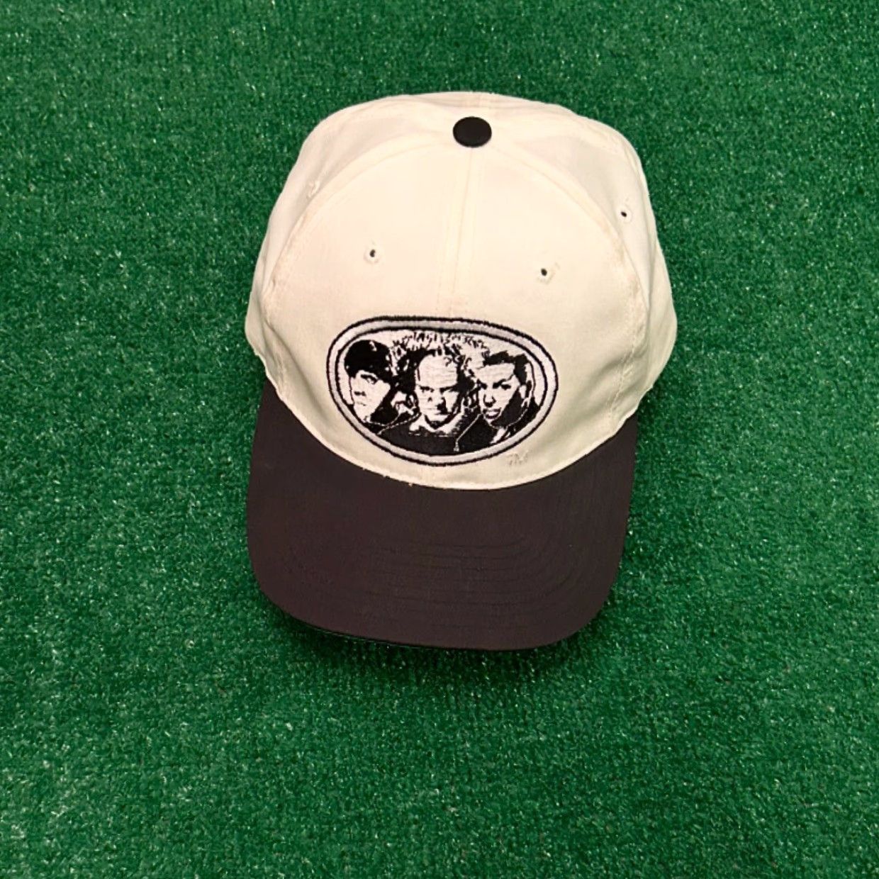 Logo 7 VINTAGE Three Stooges Movie Logo 1993 VTG SnapBack Hat Adult White Black Size ONE SIZE - 5 Thumbnail