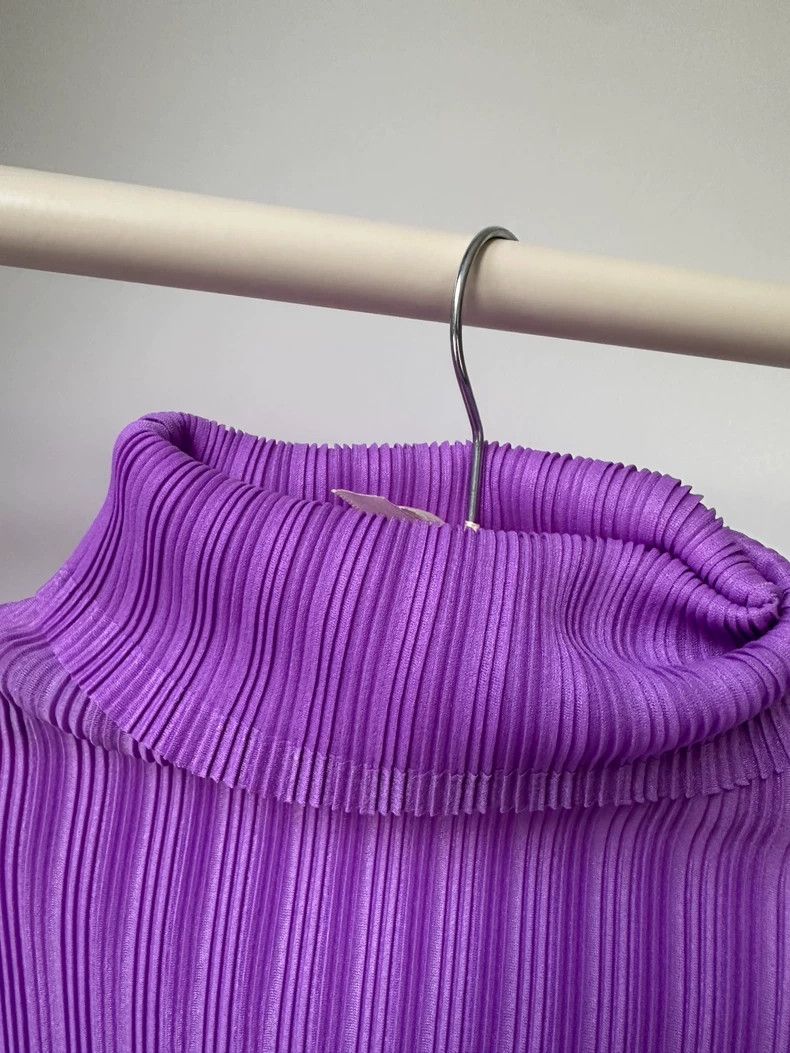 Issey Miyake Issey Miyake size:3 Purple pleated long-sleeved shirt Size XS / US 0-2 / IT 36-38 - 4 Thumbnail