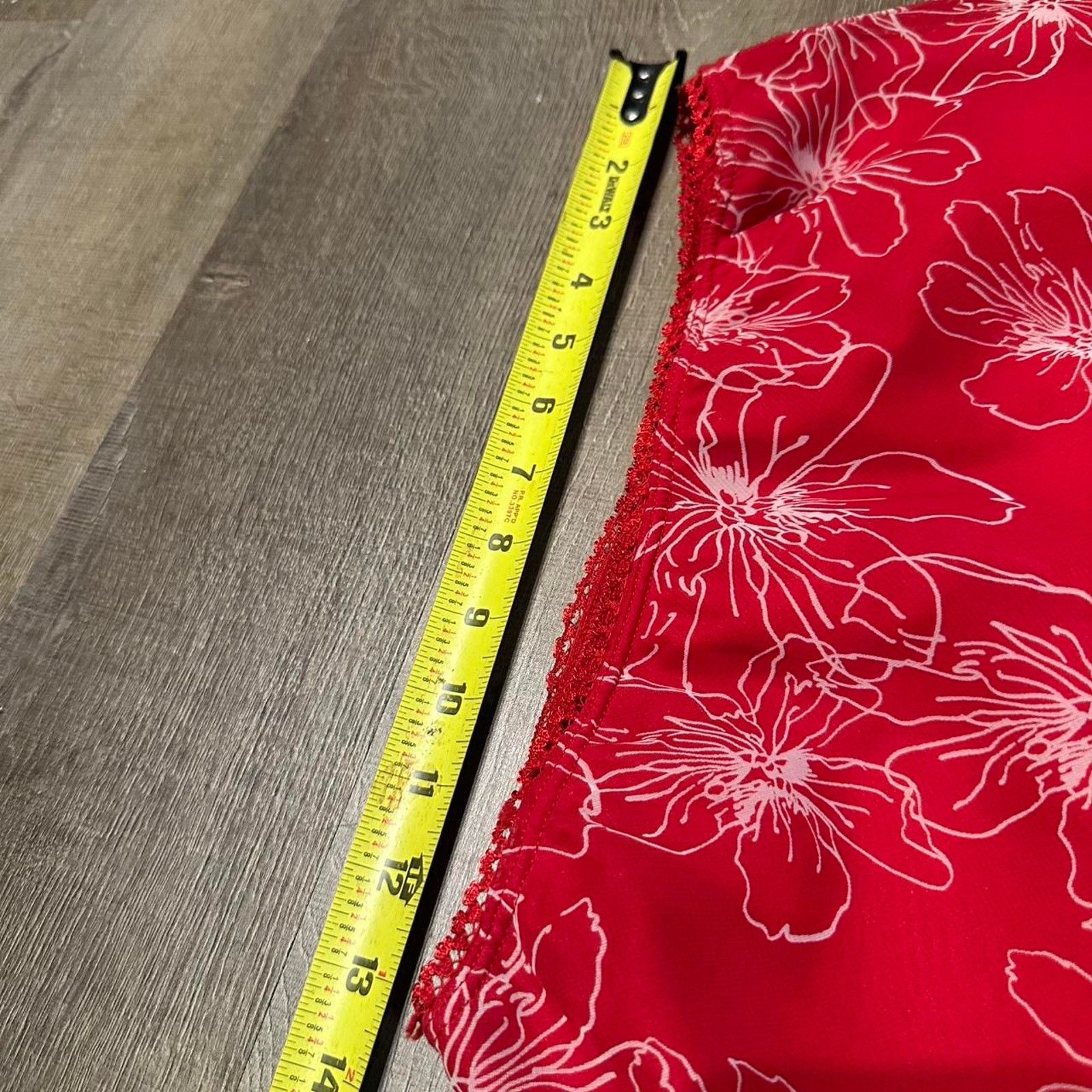 Other Red floral mesh mini skirt Size 29" - 3 Thumbnail