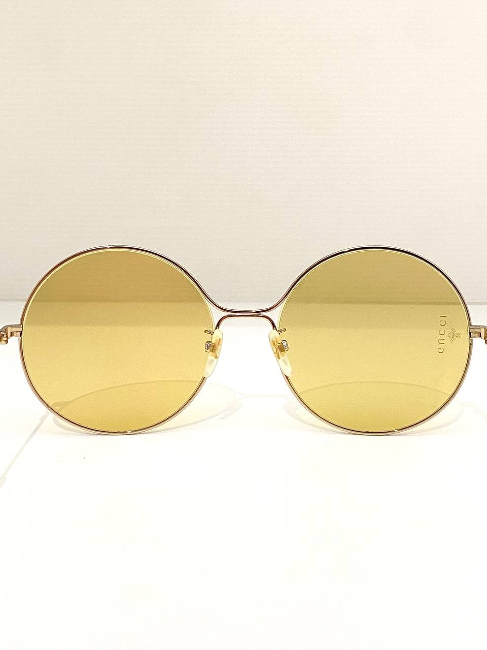 Gucci Gucci GG Logo Oversized Mirrored Gold Round Metal Sunglasses Size ONE SIZE - 10 Thumbnail