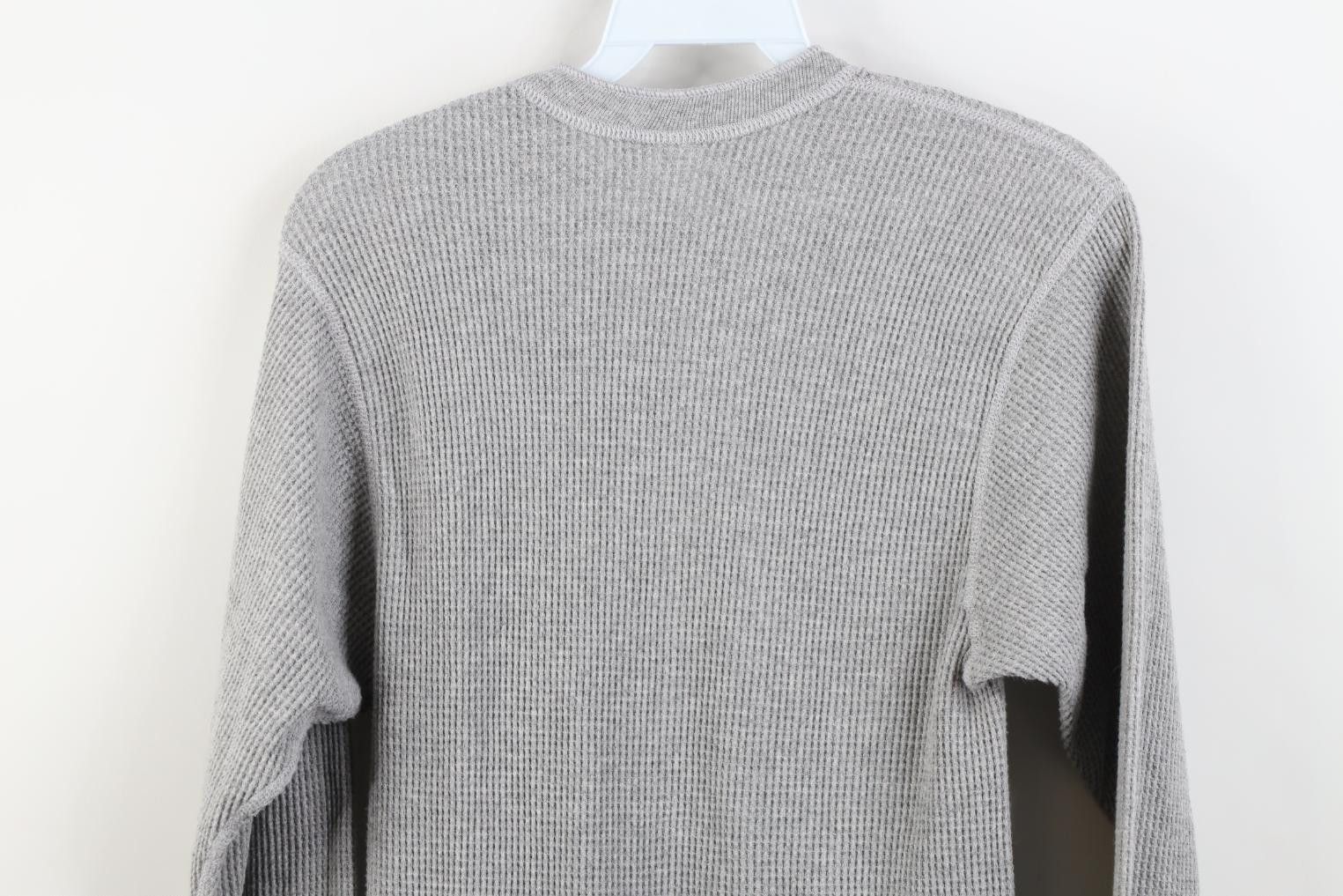 Vintage Vintage 90s Streetwear Waffle Knit Henley T-Shirt Gray Size US XL / EU 56 / 4 - 11 Thumbnail