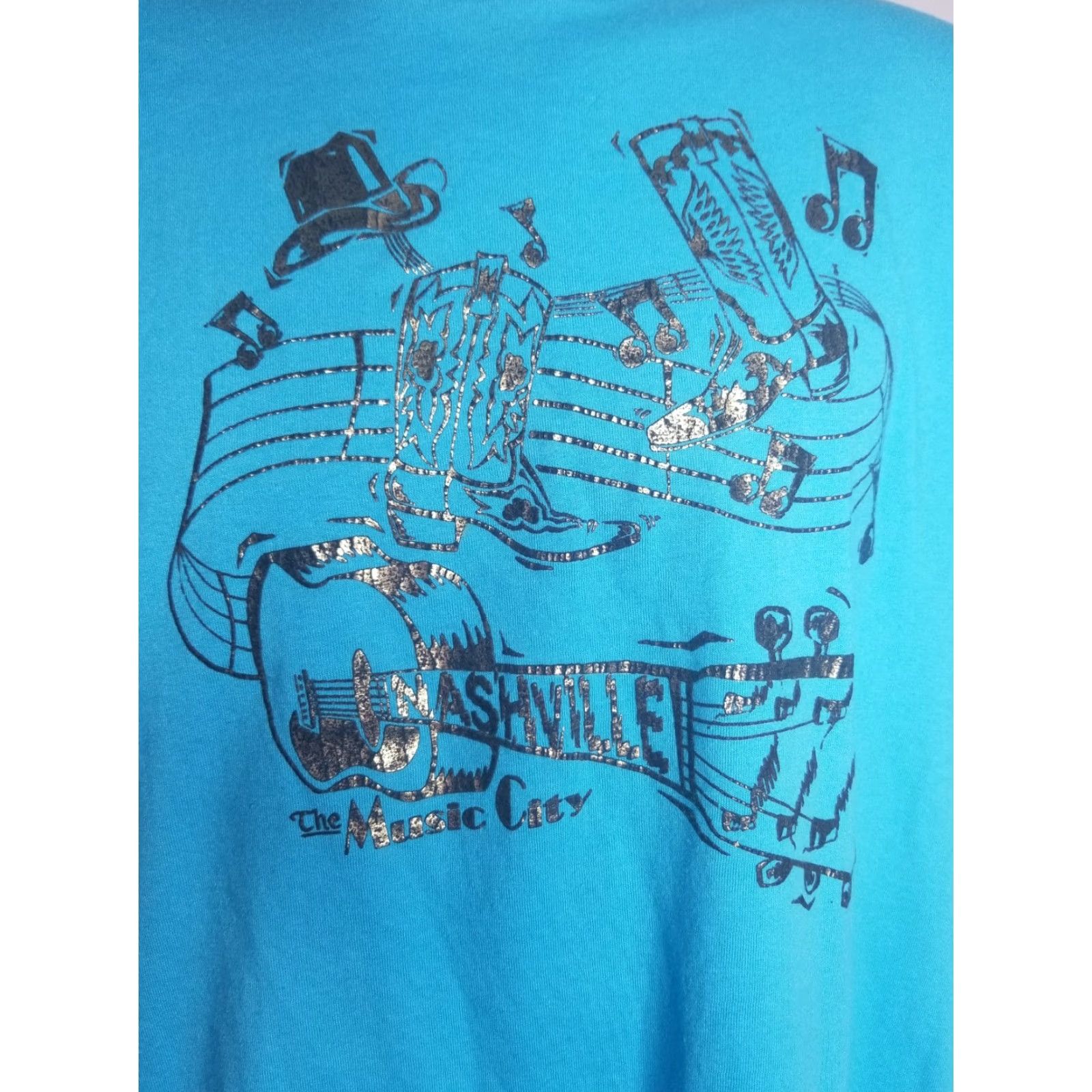 Vintage VINTAGE Nashville TN Music City T Shirt Screen Stars 80s Mens XL Blue Crew Neck Short Sleeve Solid Vintage Beats Mens Size US XL / EU 56 / 4 - 3 Thumbnail