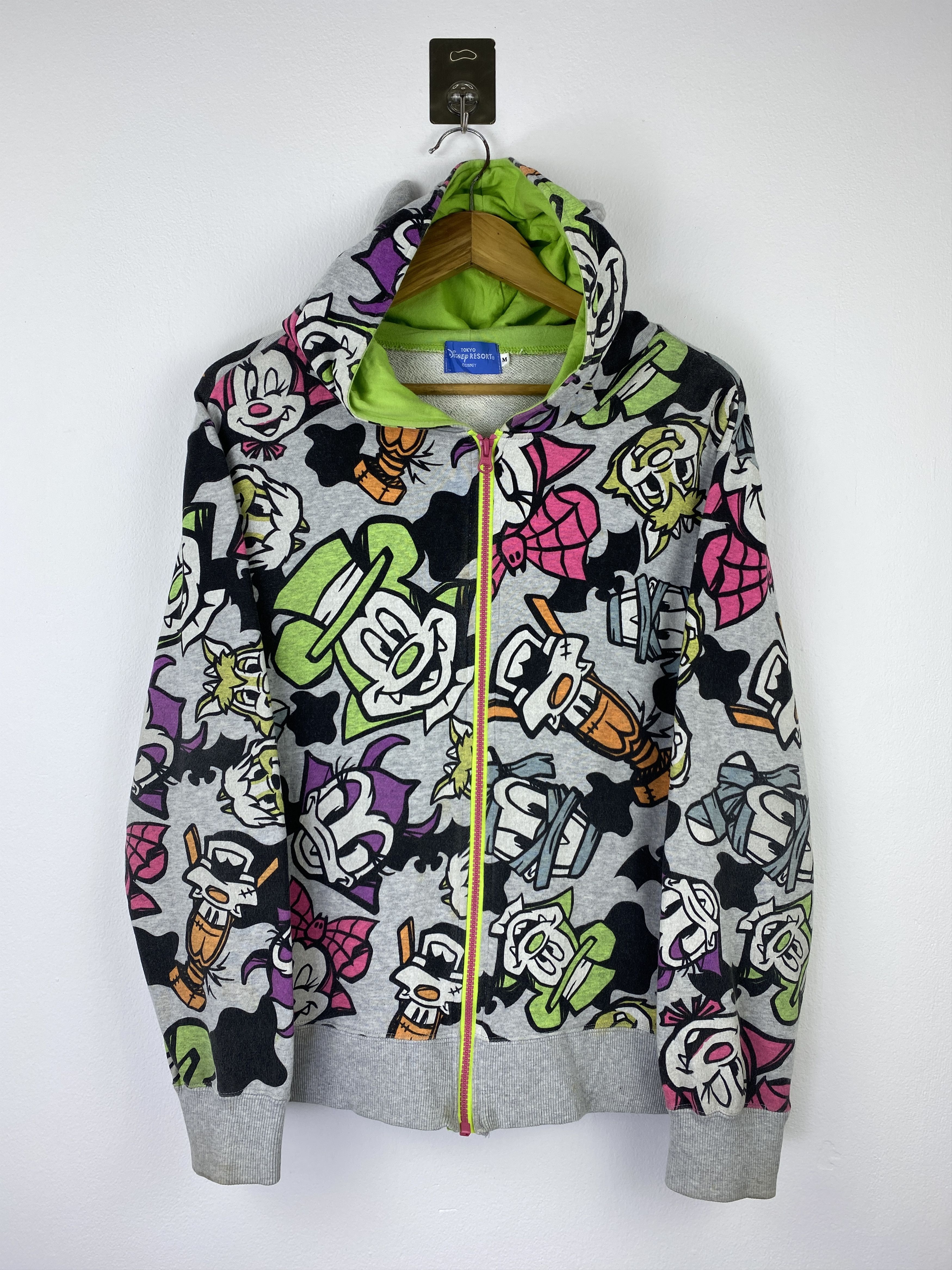 Disney Vintage Disney All Over Print Zipper Up Hoodie SH0443 Size US M / EU 48-50 / 2 - 1 Thumbnail