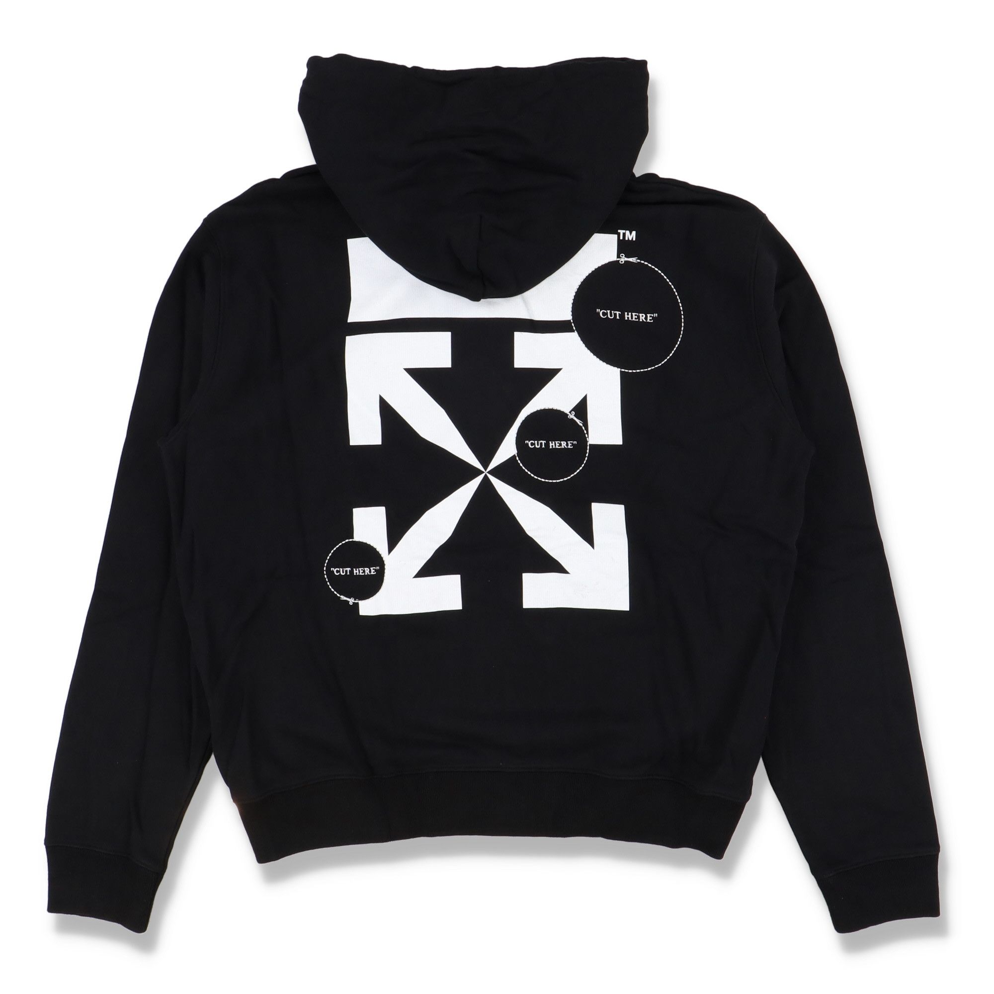 Off-White Black Embroidered Cut Here Arrows Zip Hoodie Size US L / EU 52-54 / 3 - 1 Thumbnail