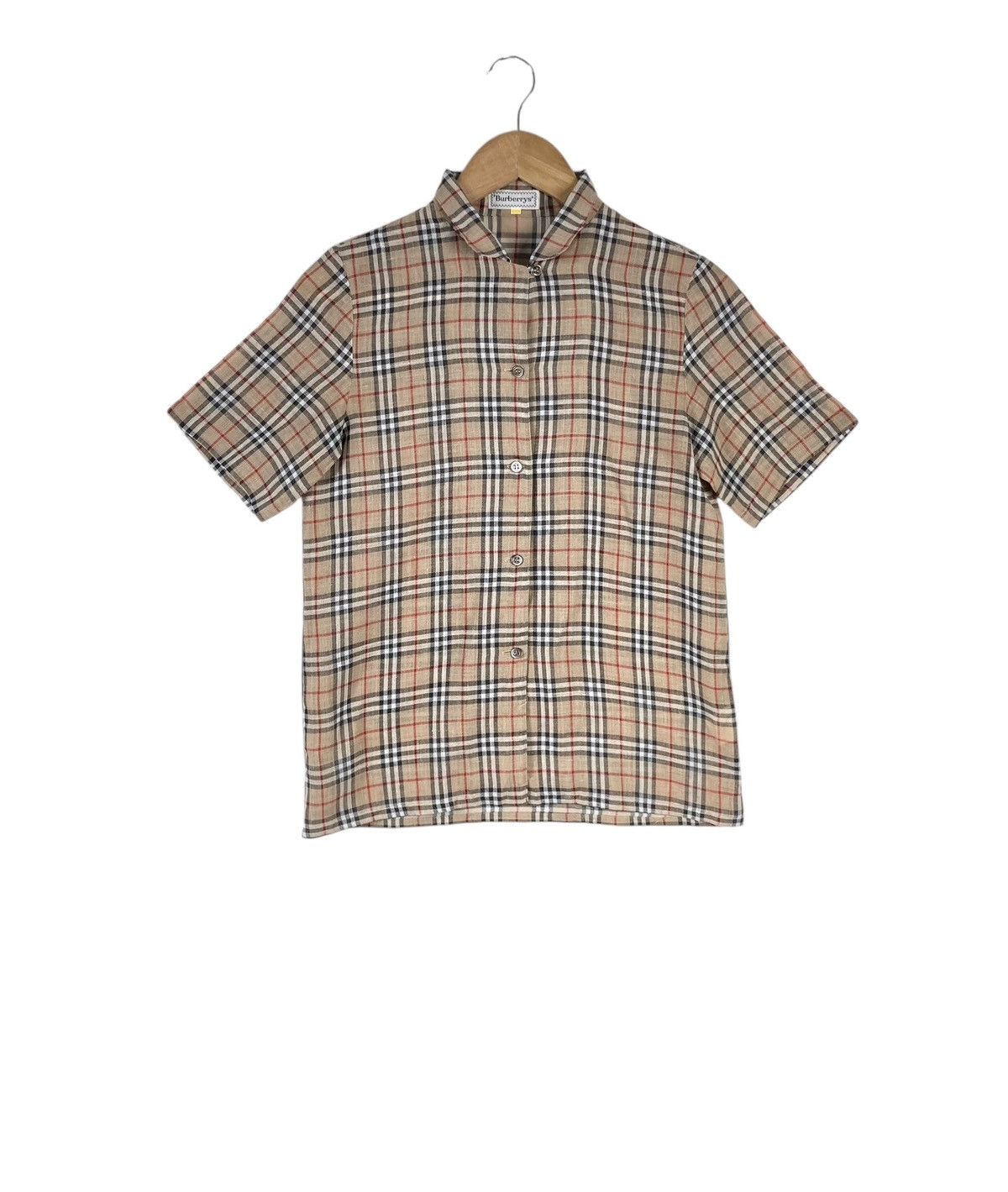 Vintage Burberrys London England Nova Check Formal Shirt