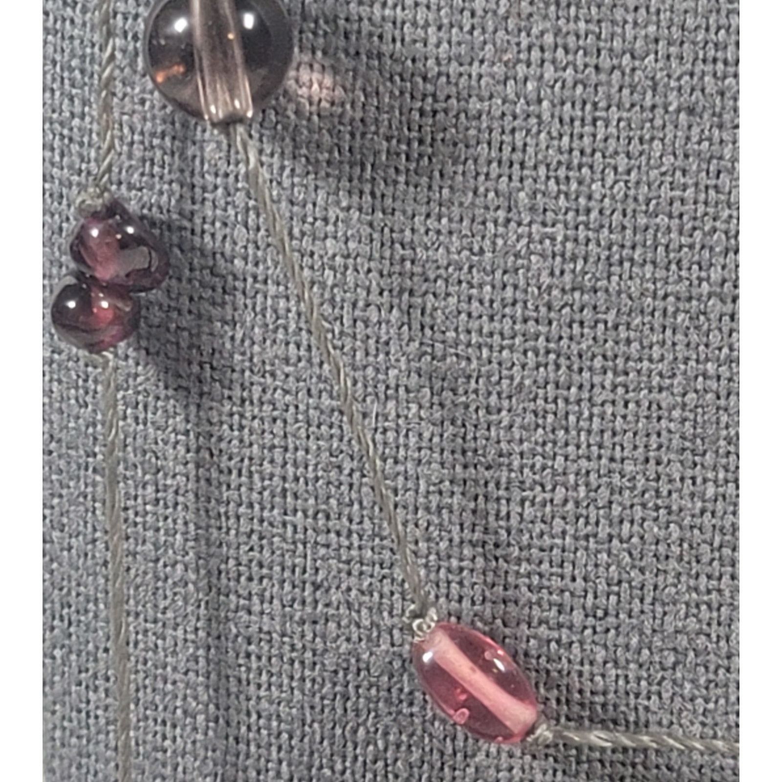 Other Pink Amber Colored Beads Hand Strung 23" Necklace Delicate Size ONE SIZE - 5 Thumbnail