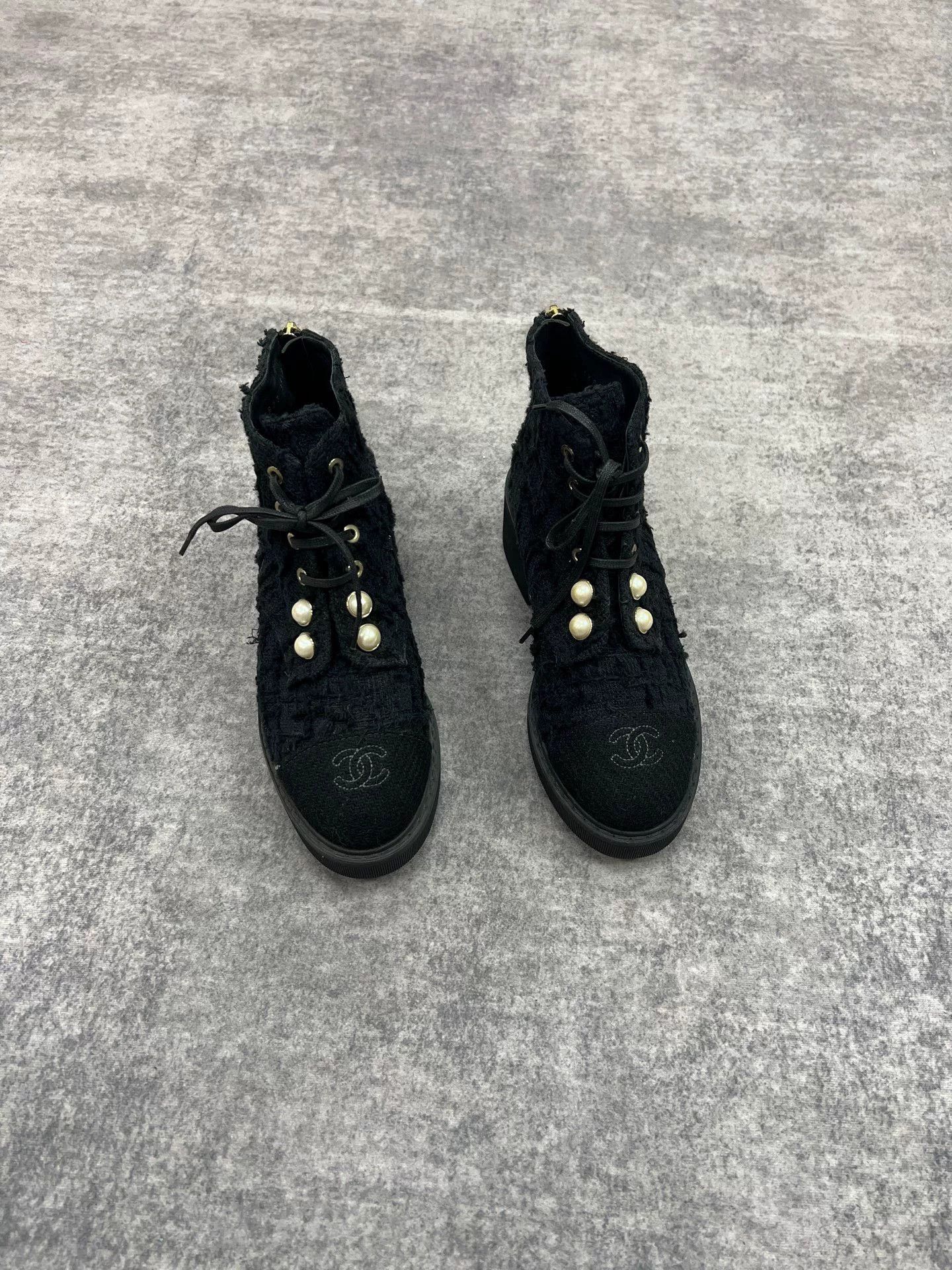Chanel Chanel Pearl Wool Short Boots Size US 4.5 / IT 34.5 - 1 Thumbnail