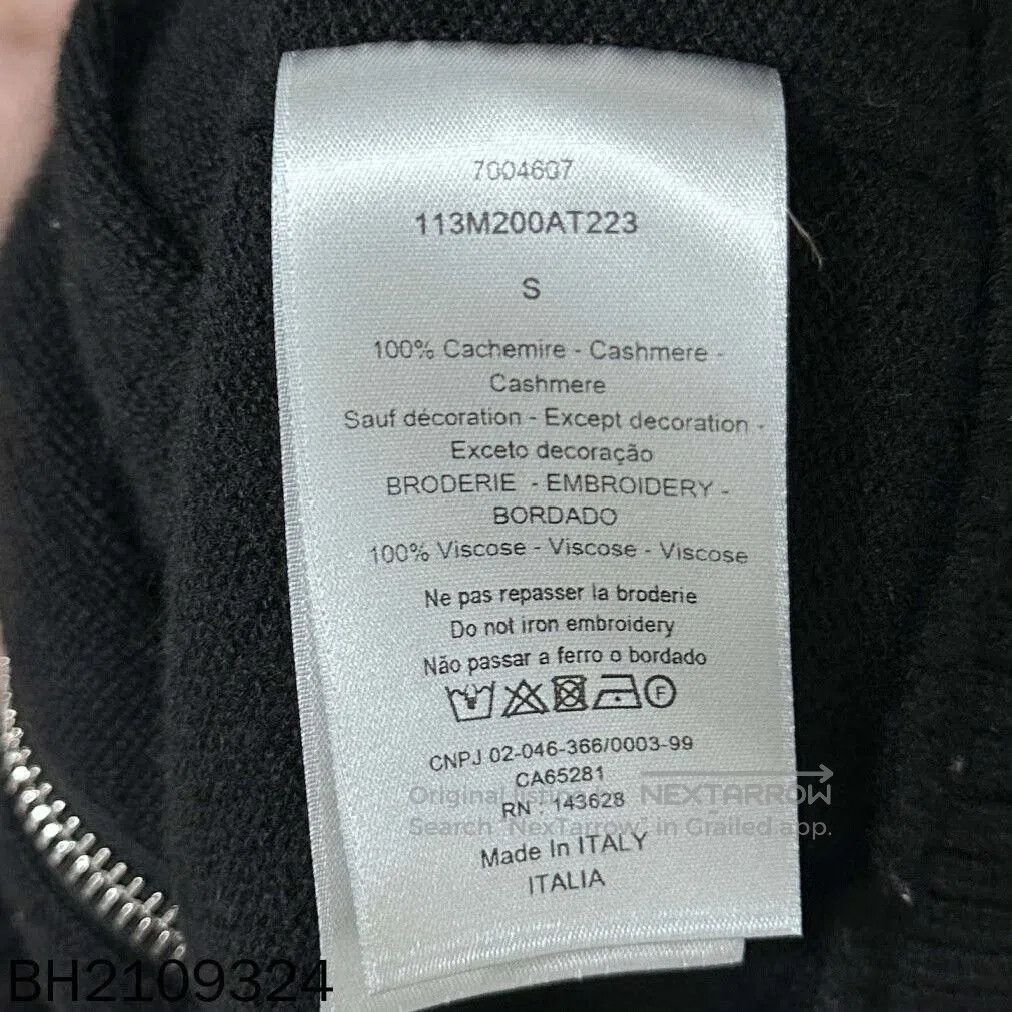 Dior black logo embroidered cashmere hoodie jacket. Size US S / EU 44-46 / 1 - 5 Thumbnail